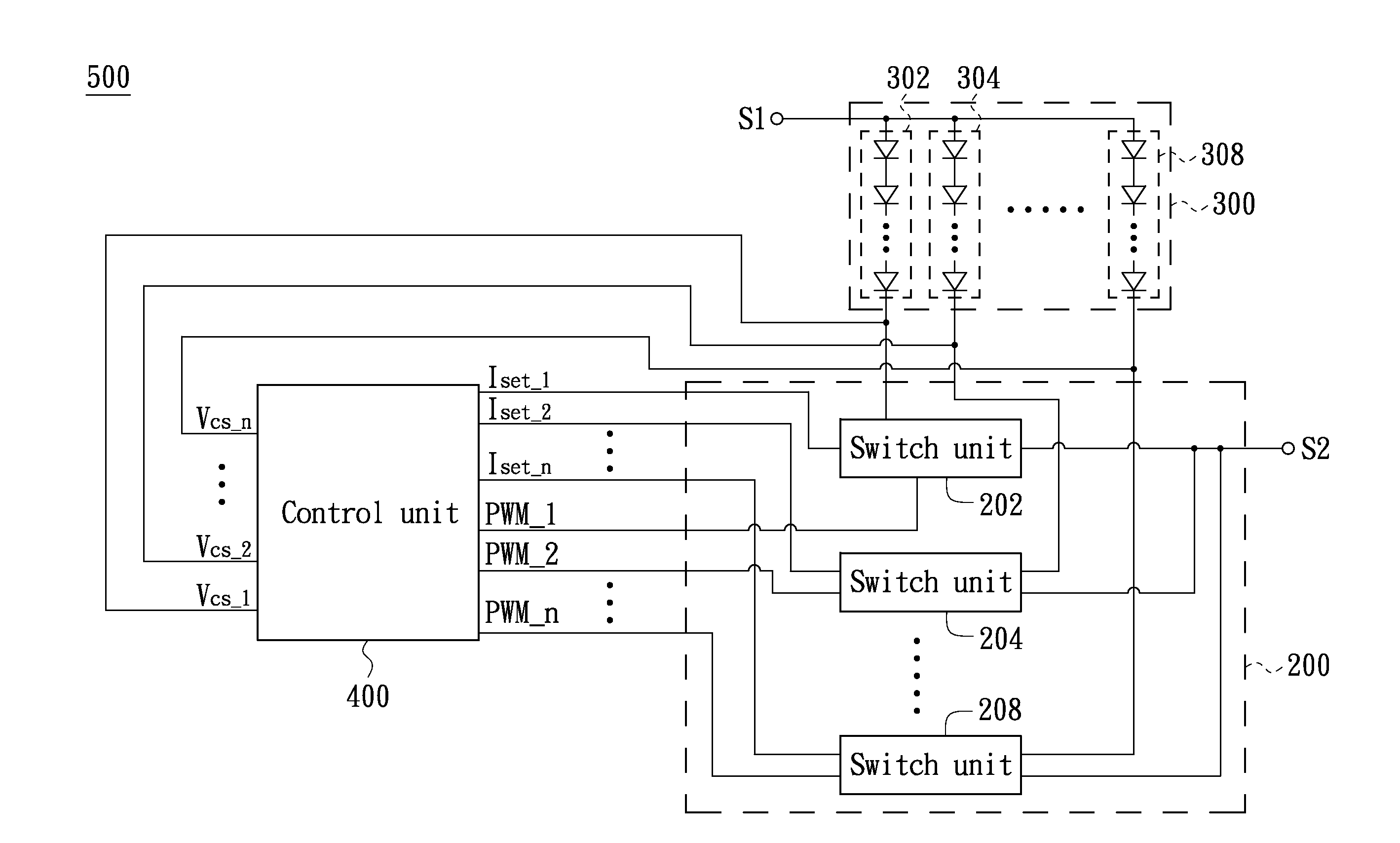 Driving power control circuit for light emitting diode and method thereof