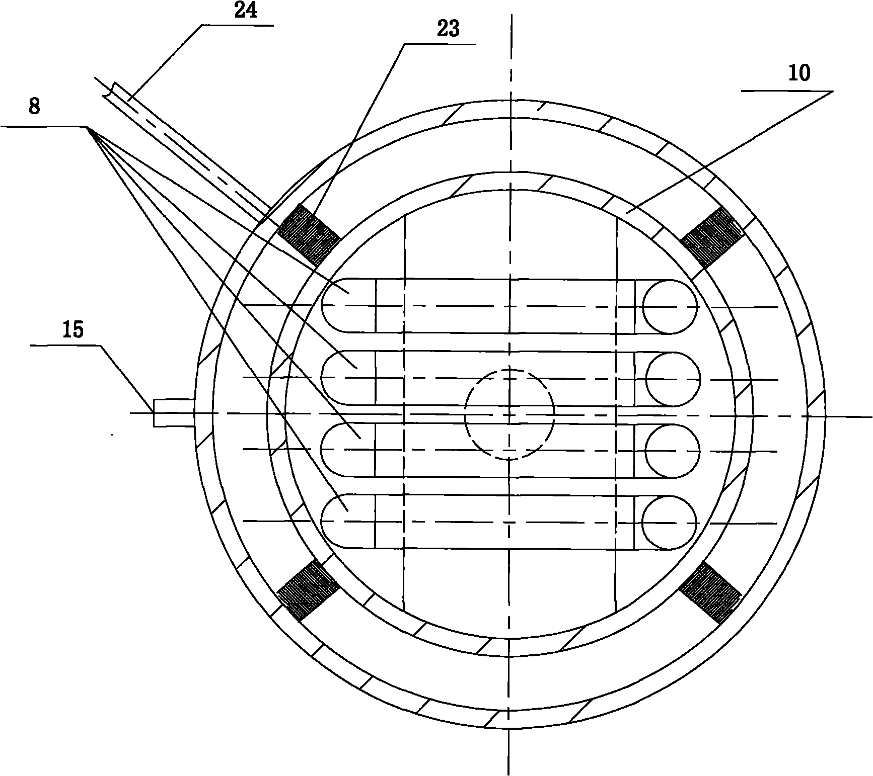 Immersed water treatment device of inner circulating membrane coagulation reactor