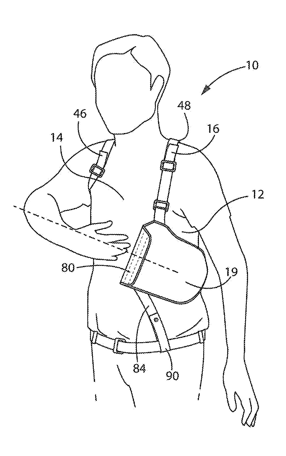 Shoulder pouch to secure documents