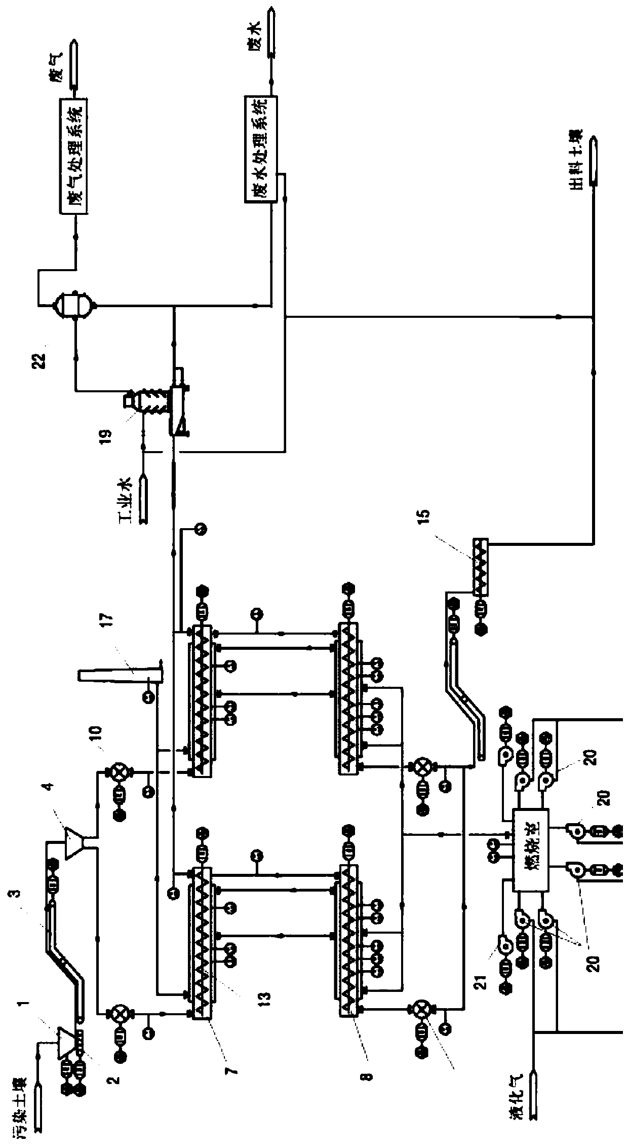 External-heating double-position spiral drying roasting kiln for ex-situ remediation of soil