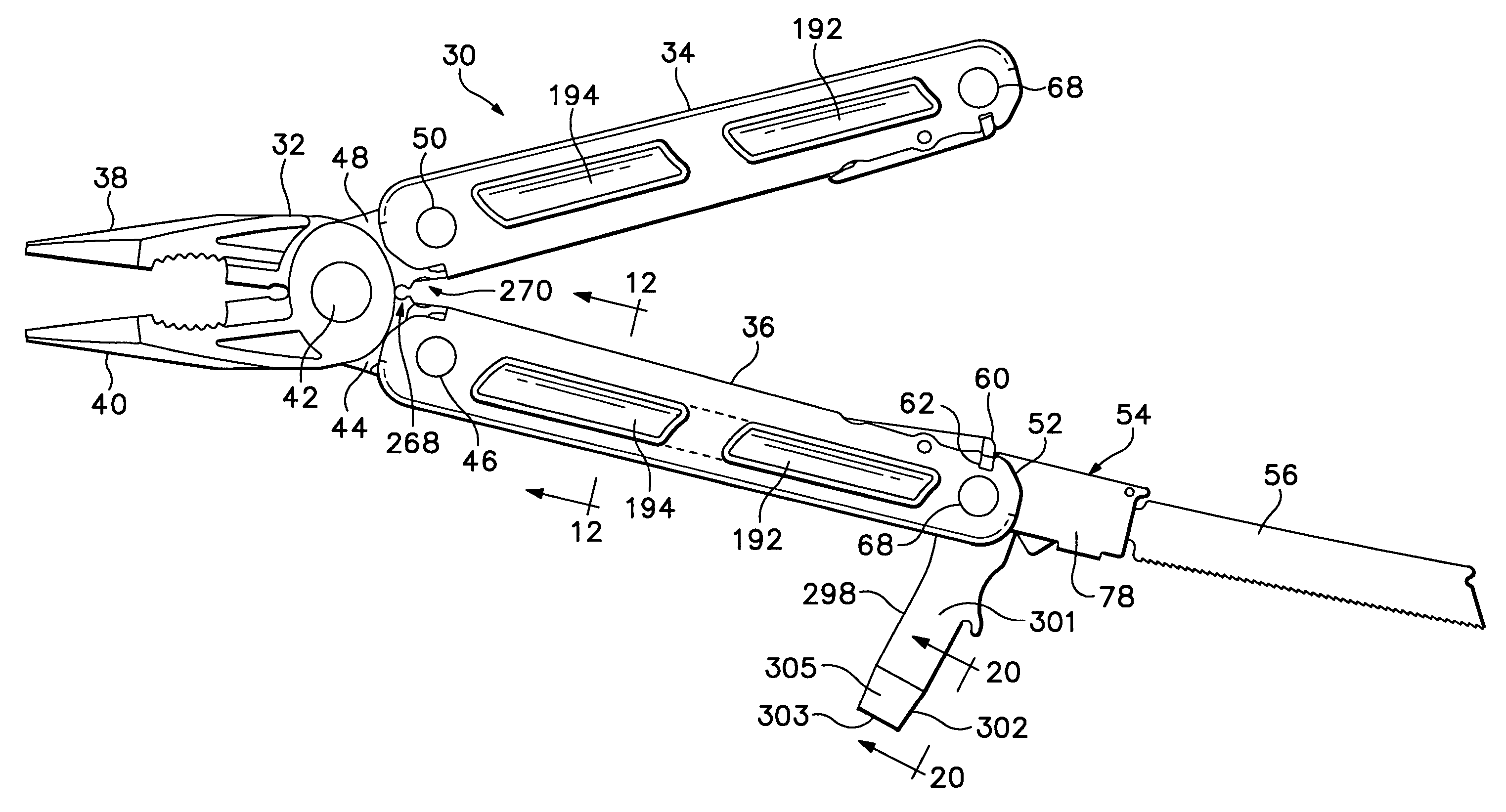 Multipurpose tool including holder for replaceable tool blades