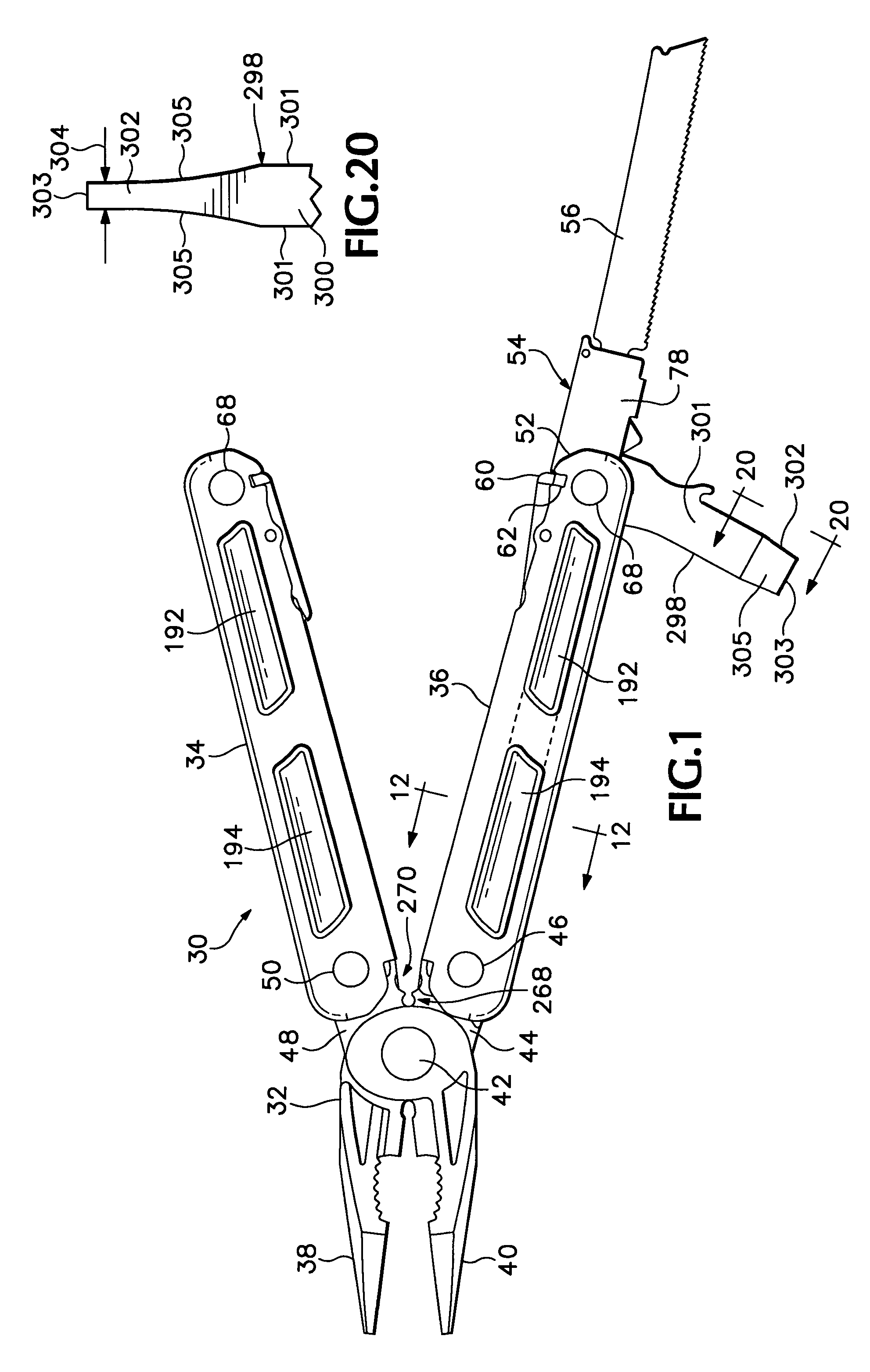 Multipurpose tool including holder for replaceable tool blades