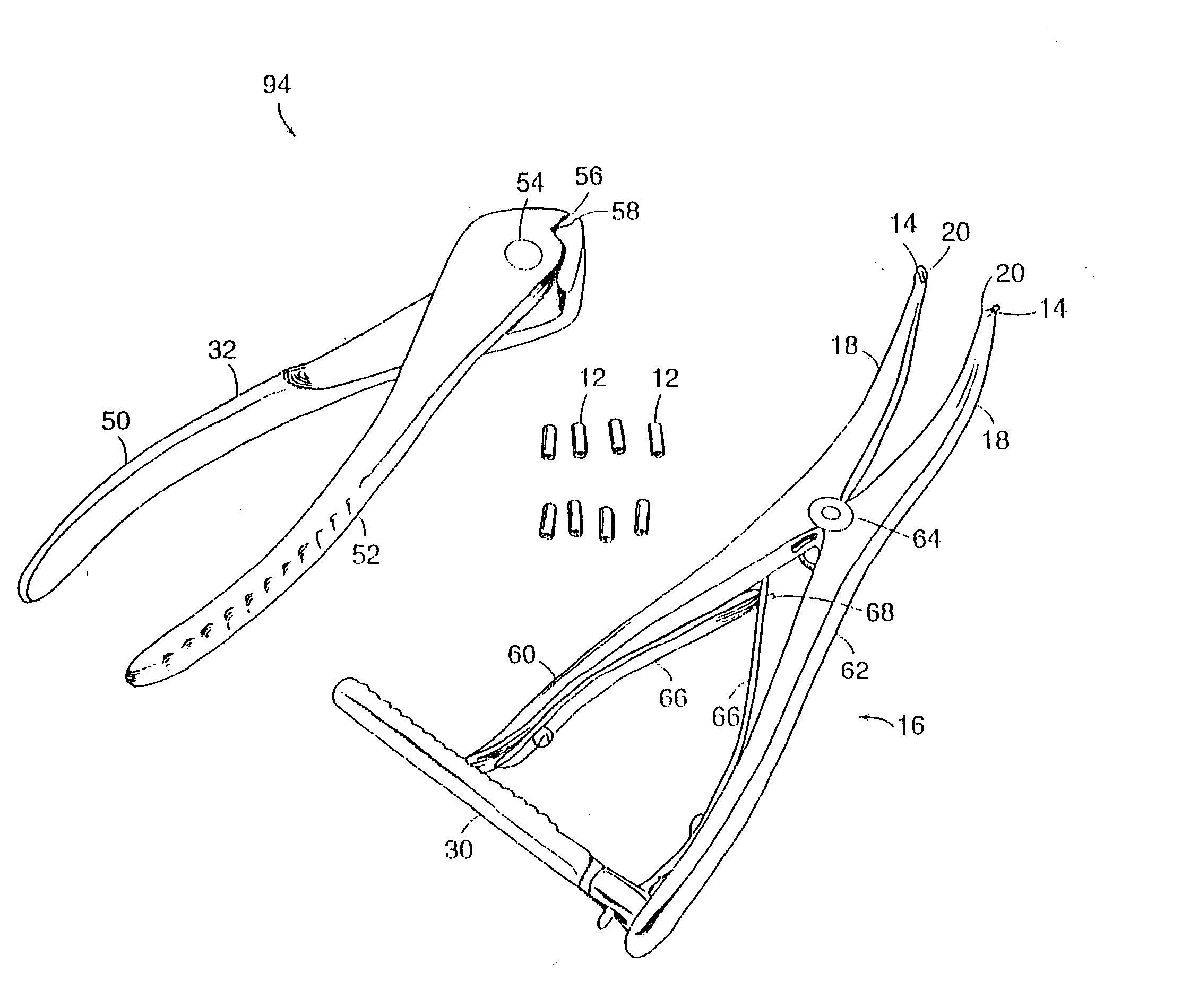 Crimping device for cranial cruciate ligament stabilization