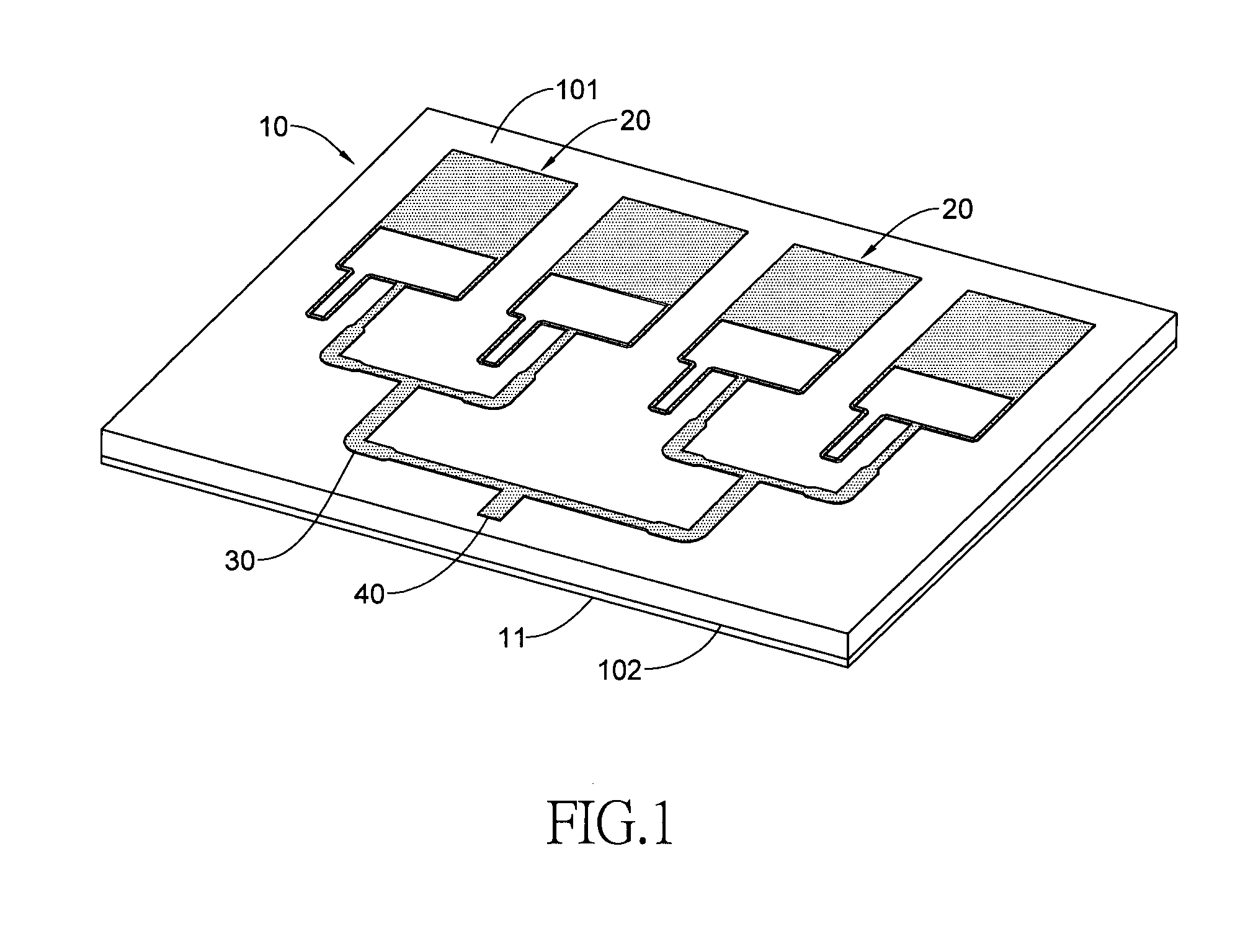 Two-dimensional antenna array, one-dimensional antenna array and single differential feeding antenna