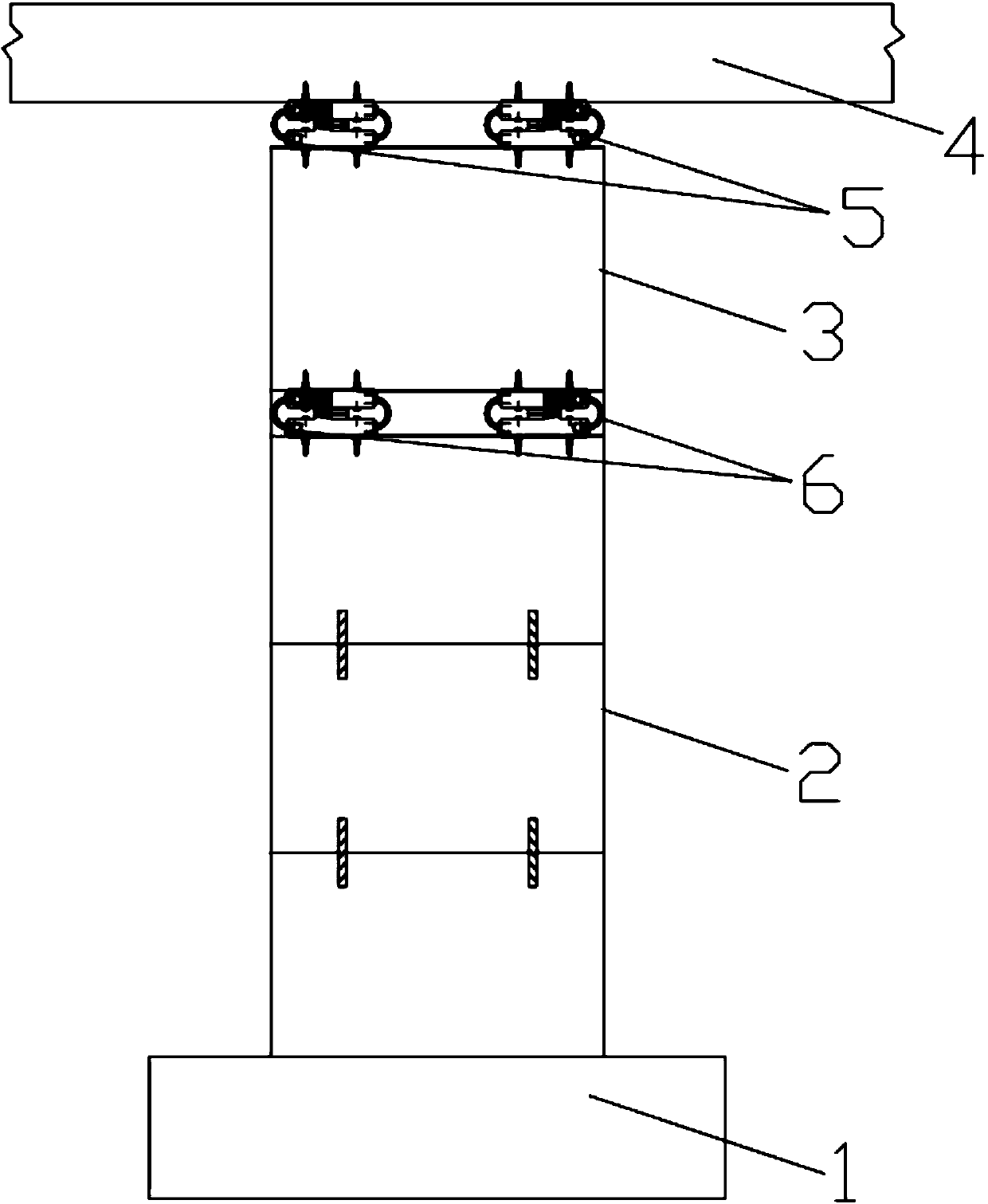 Segment high pier bridge seismic reduction and isolation structure using inhaul cable supports arranged on double layers