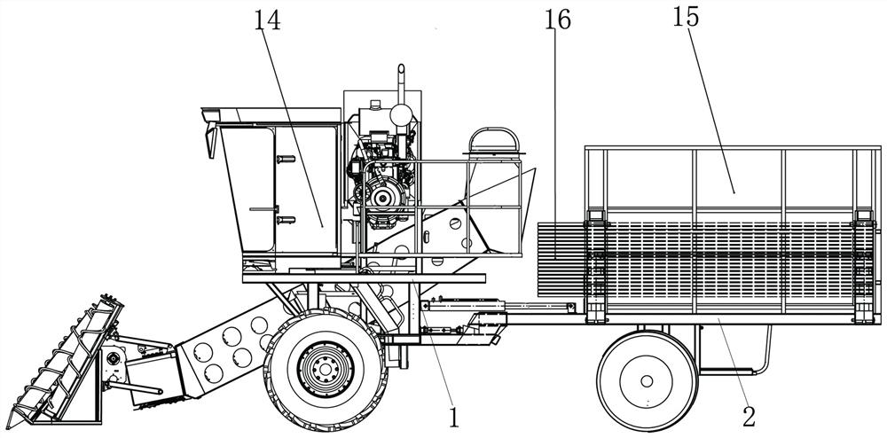 Telescopic whole-rod type sugarcane harvester frame