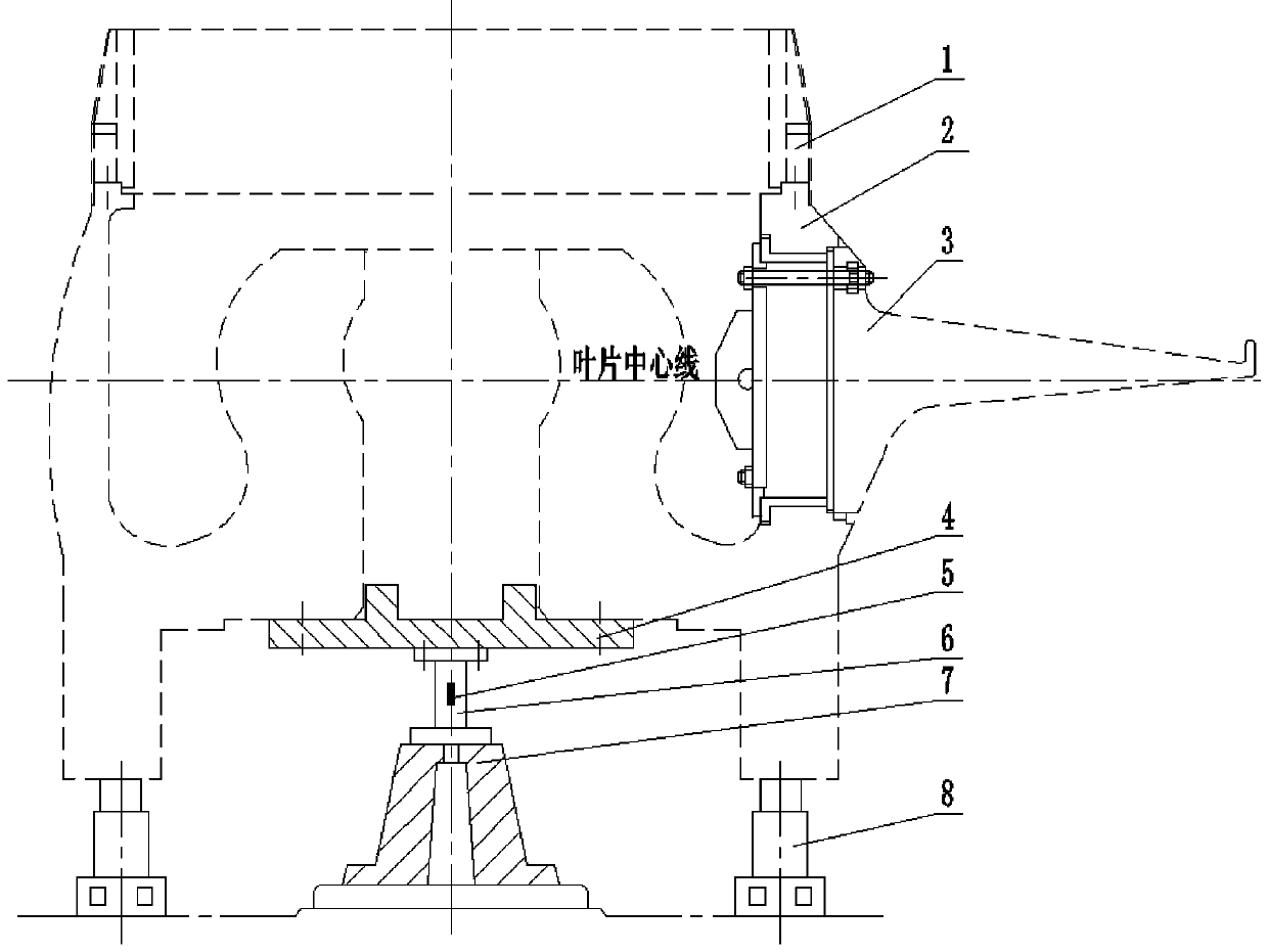 Kaplan turbine runner static balancing test device based on stress bar method, and method