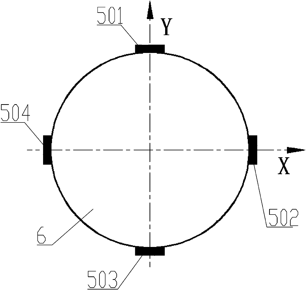 Kaplan turbine runner static balancing test device based on stress bar method, and method