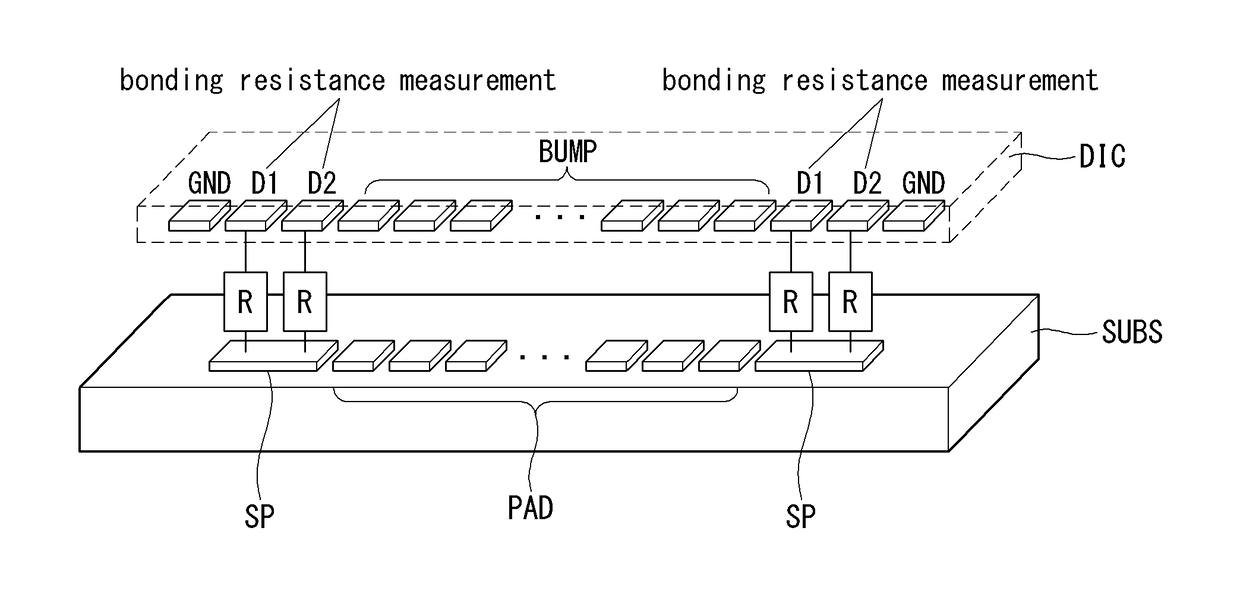 Display device and method of measuring contact resistance thereof