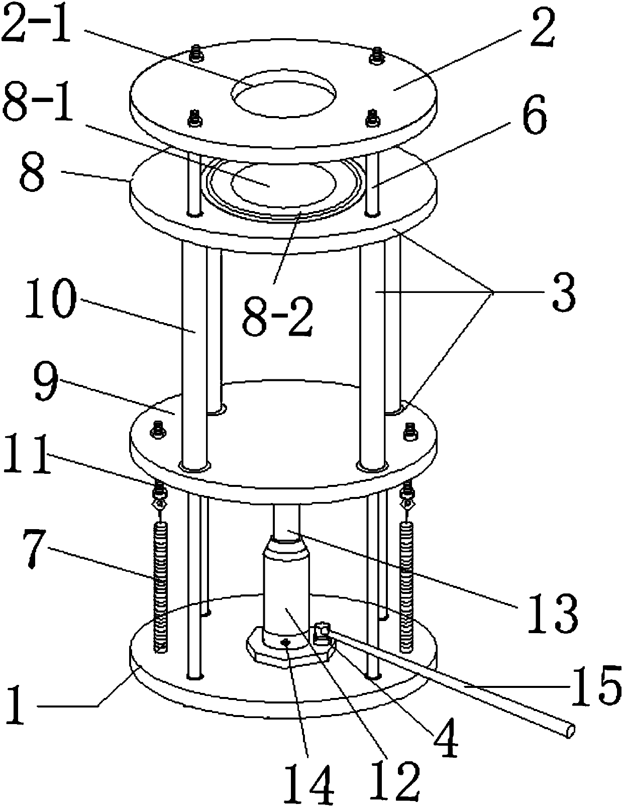 Clamp for bursting test of geosynthetic material and using method thereof