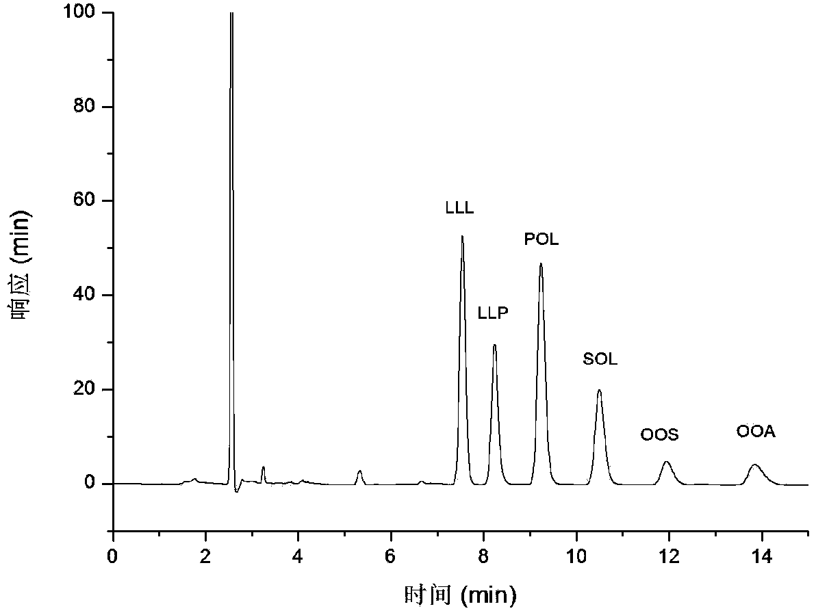 Single-column two-dimensional liquid chromatography-mass spectrometry analysis method for triglyceride in edible oil and application of method