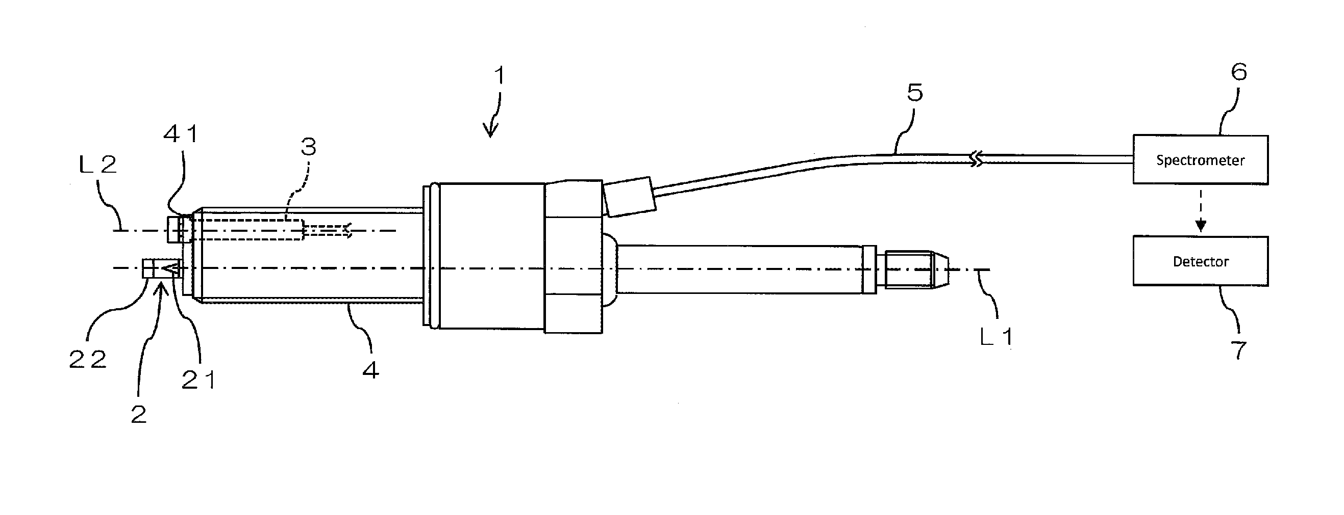 Plug built-in type optical measurement probe, and optical measurement device provided with the same