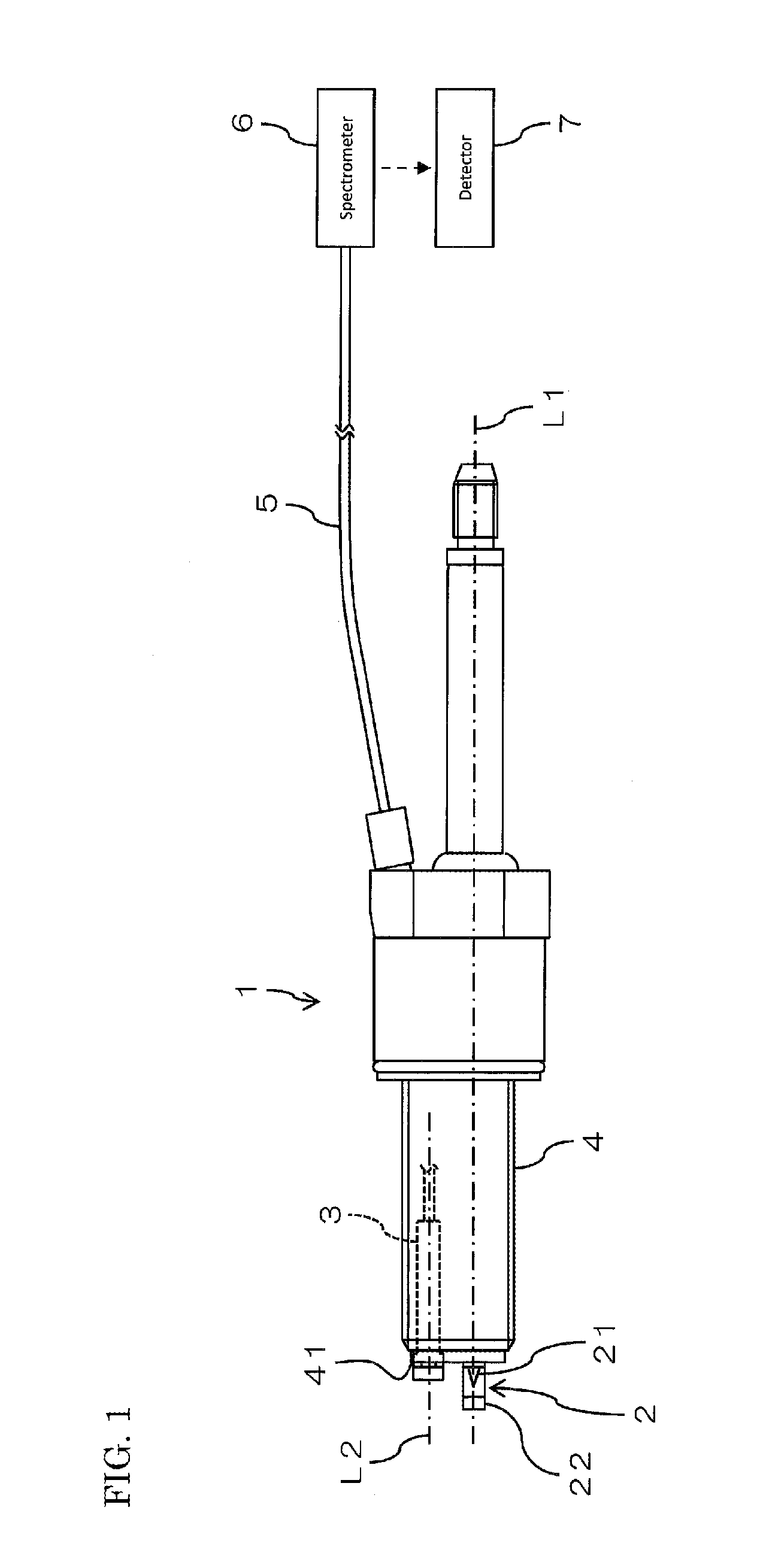 Plug built-in type optical measurement probe, and optical measurement device provided with the same