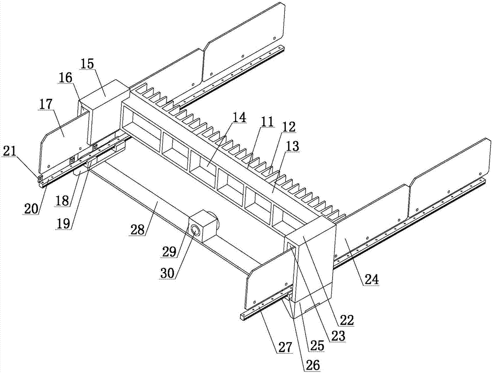 Slide adjustable type device for clamping and placing silk screen plates