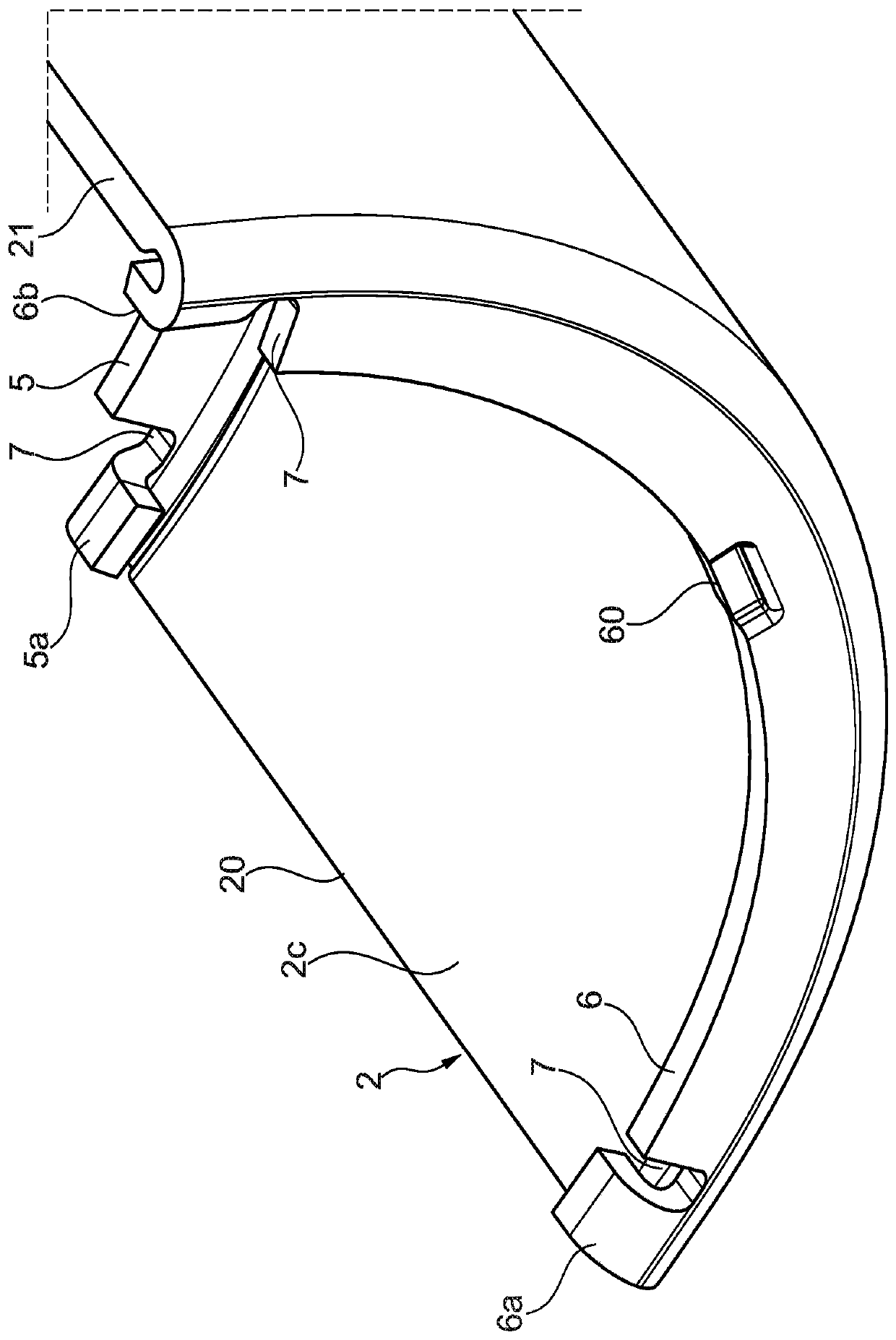 Segmented rolling bearing and disc brake equipment