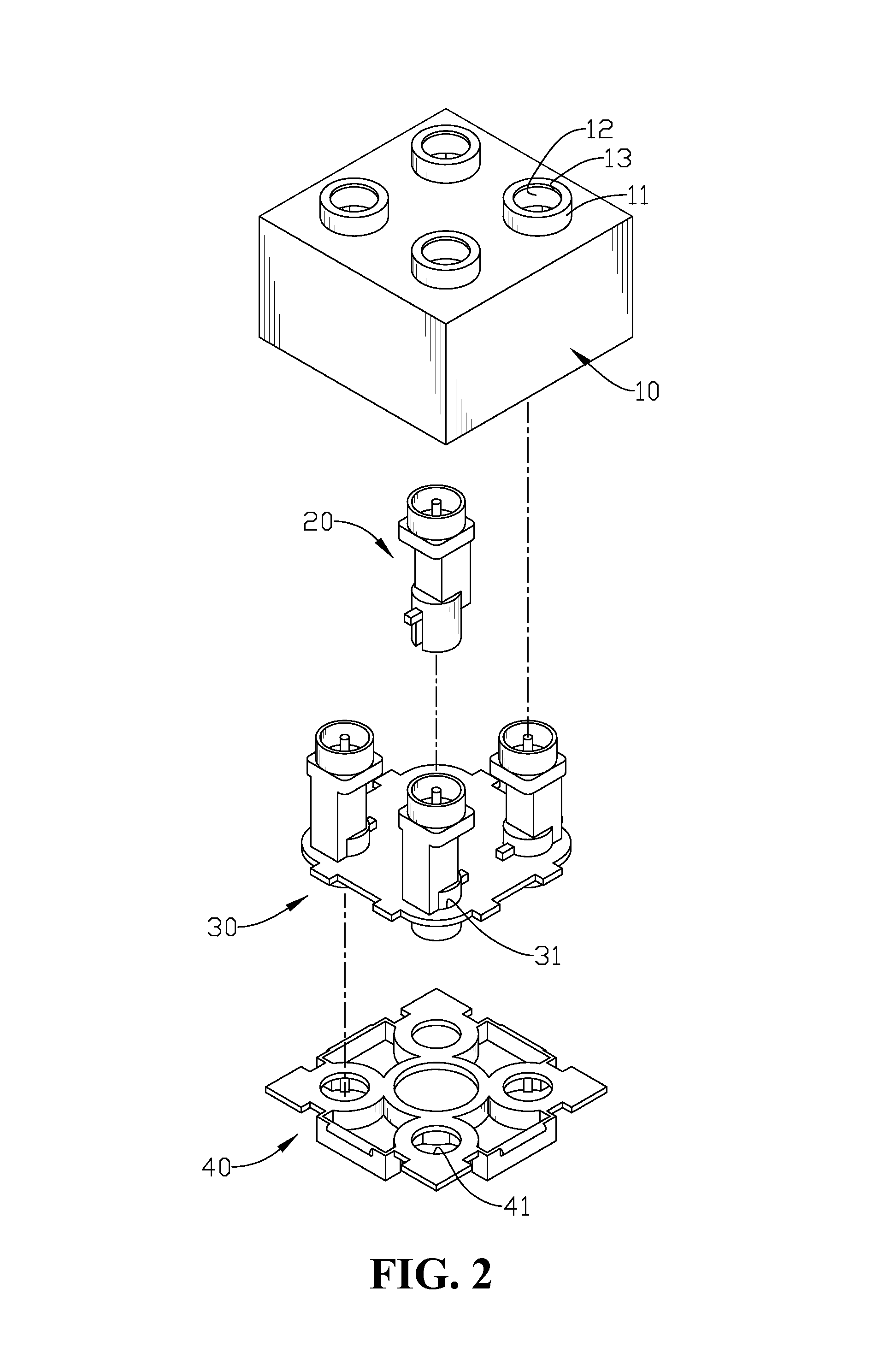 Modularized contact type of conductive building block