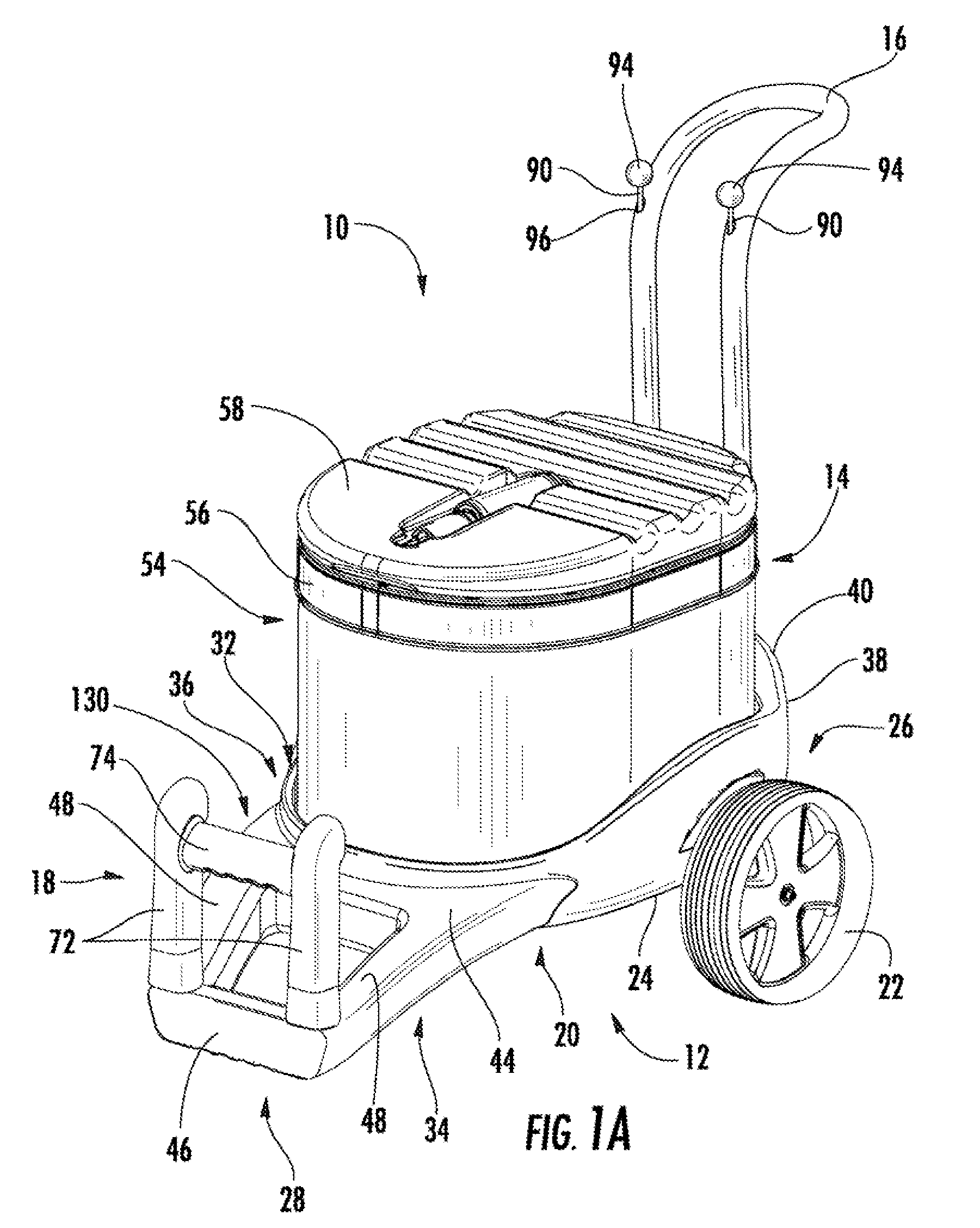 Travel cooler with air pump receiving area