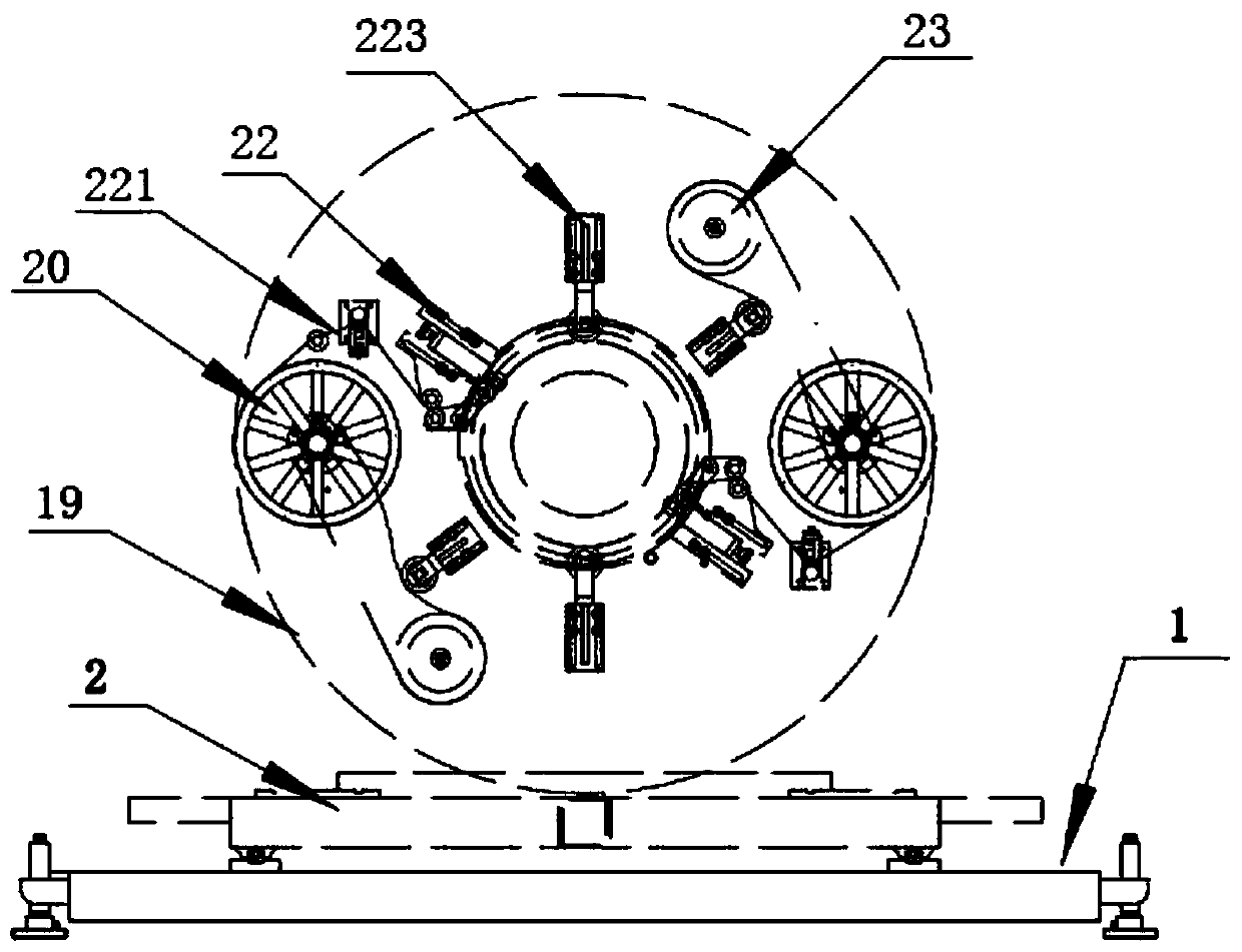 Uninterrupted steel wire winding device for production of PE reinforced composite pipe