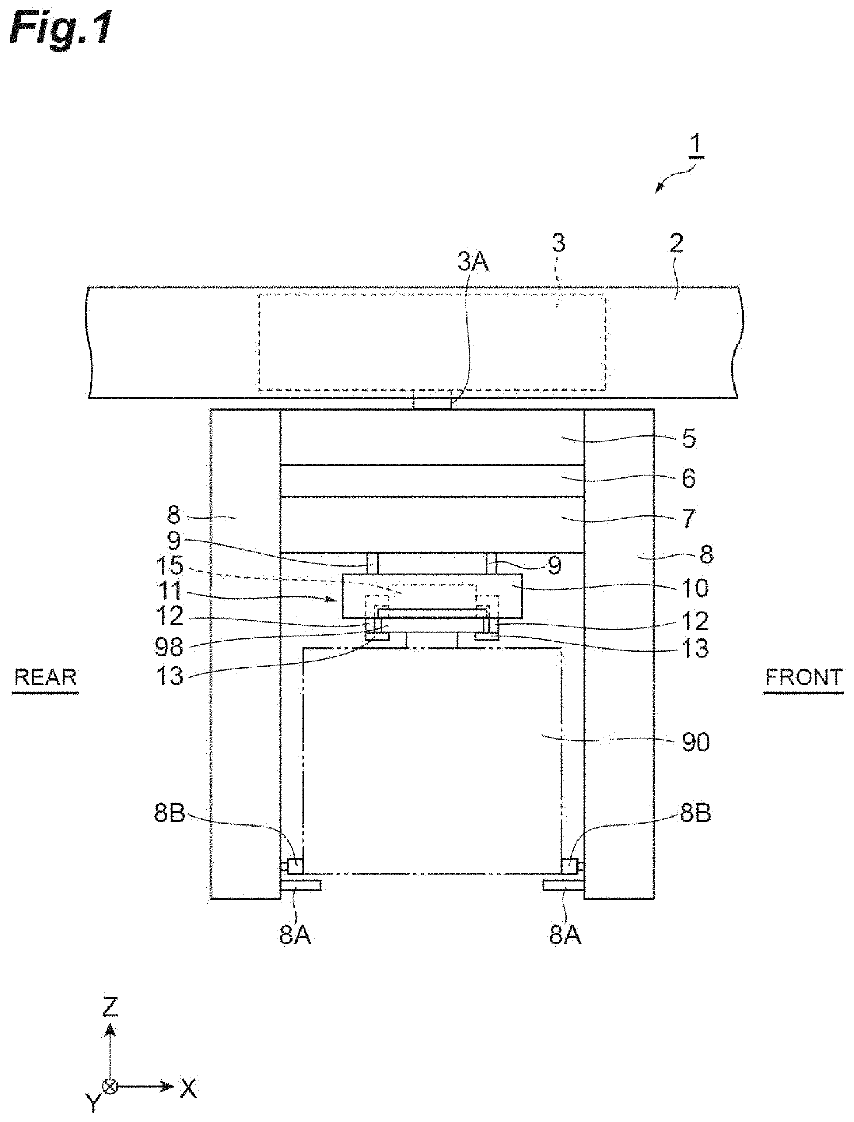 Ceiling transport vehicle