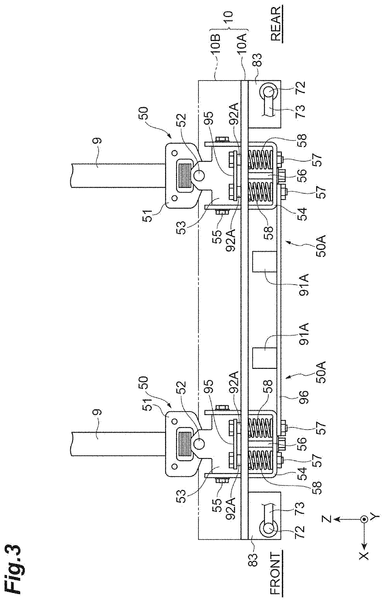 Ceiling transport vehicle