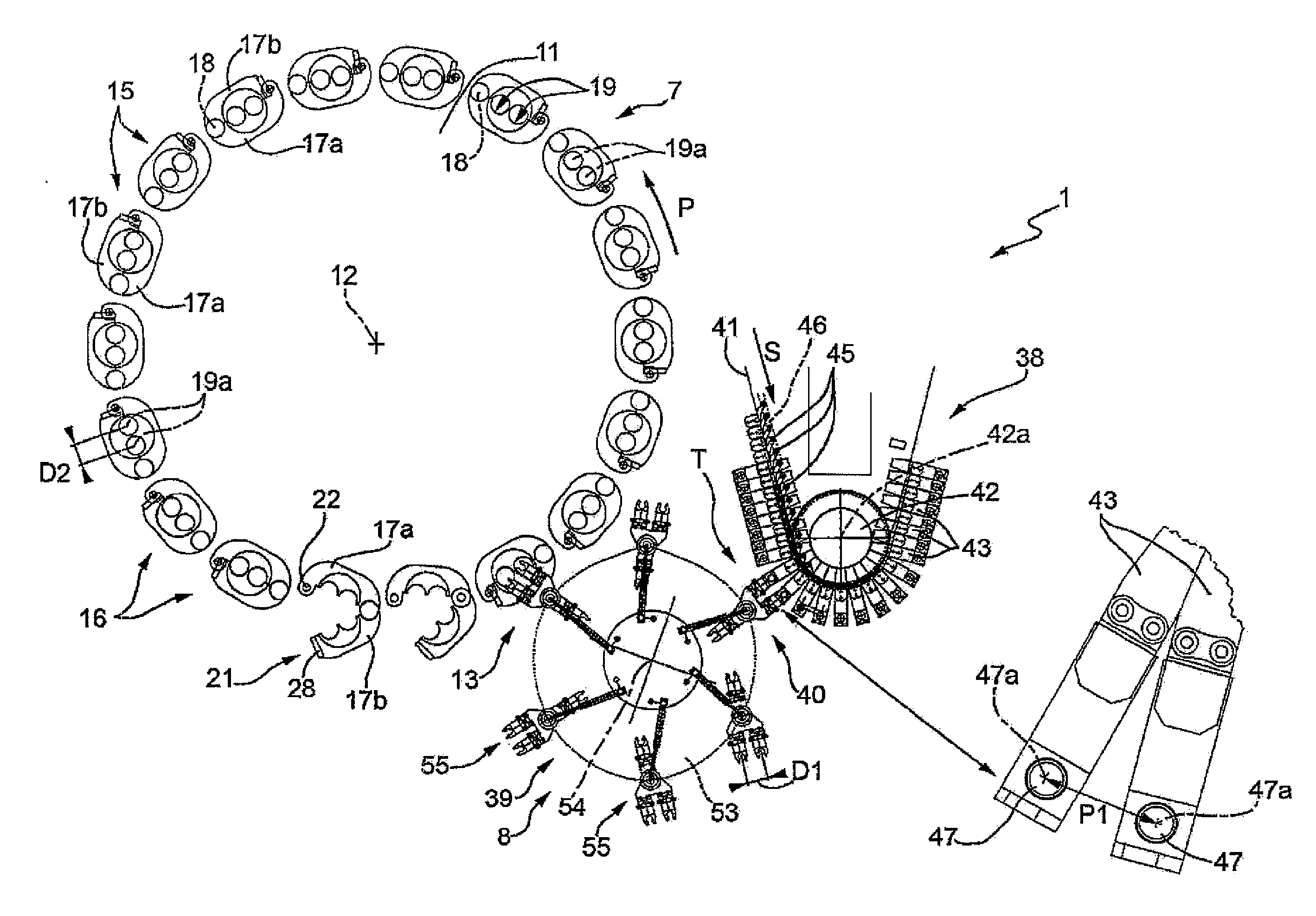 Plant for blow-moulding plastic containers, particularly bottles