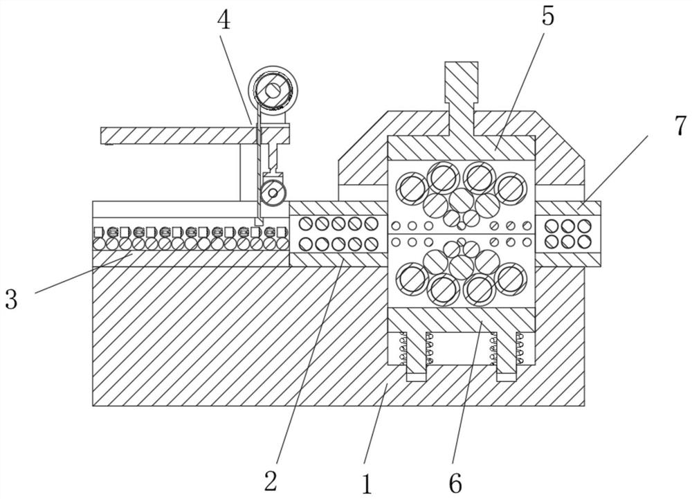 Steel rolling conveying tension rebuilding device