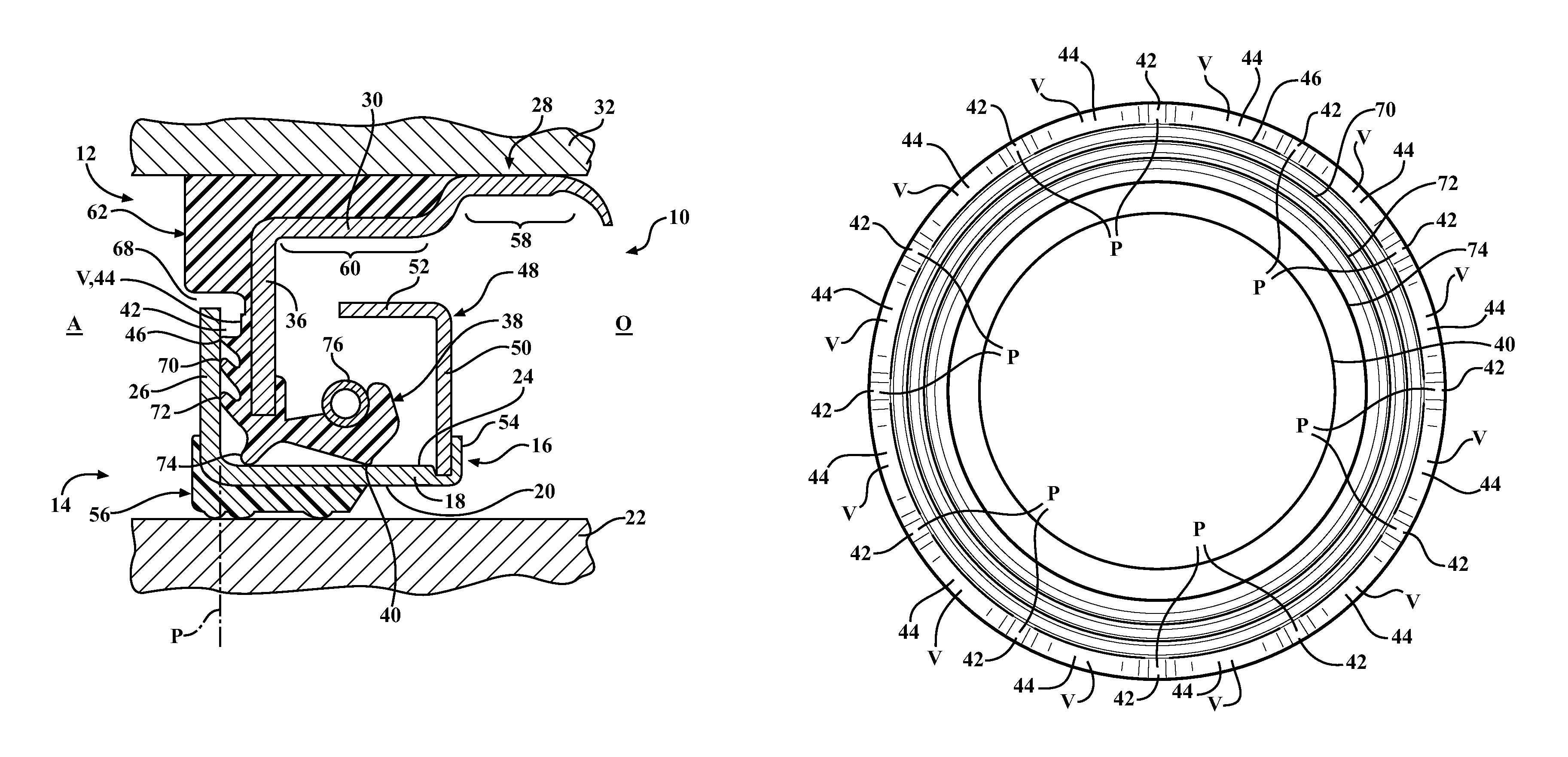 Dynamic radial shaft seal assembly with combination dust exclusion thrust pad