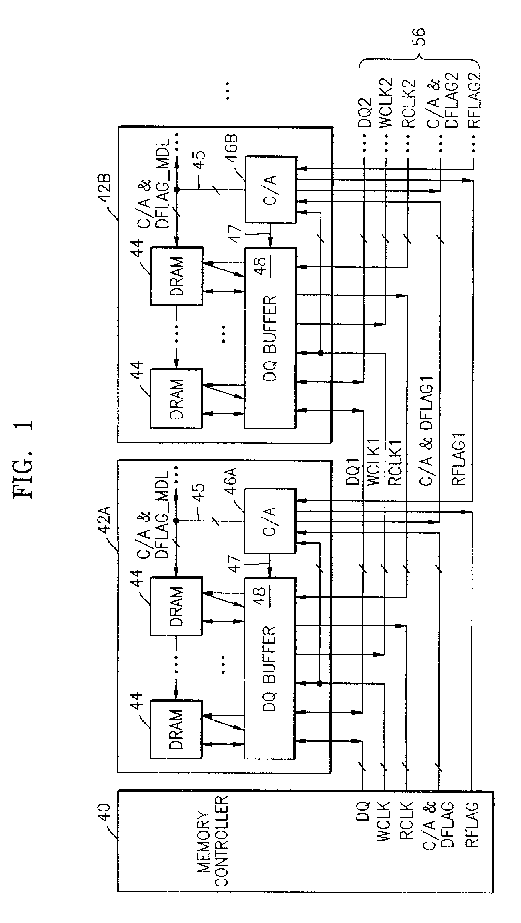 Memory system having point-to-point bus configuration