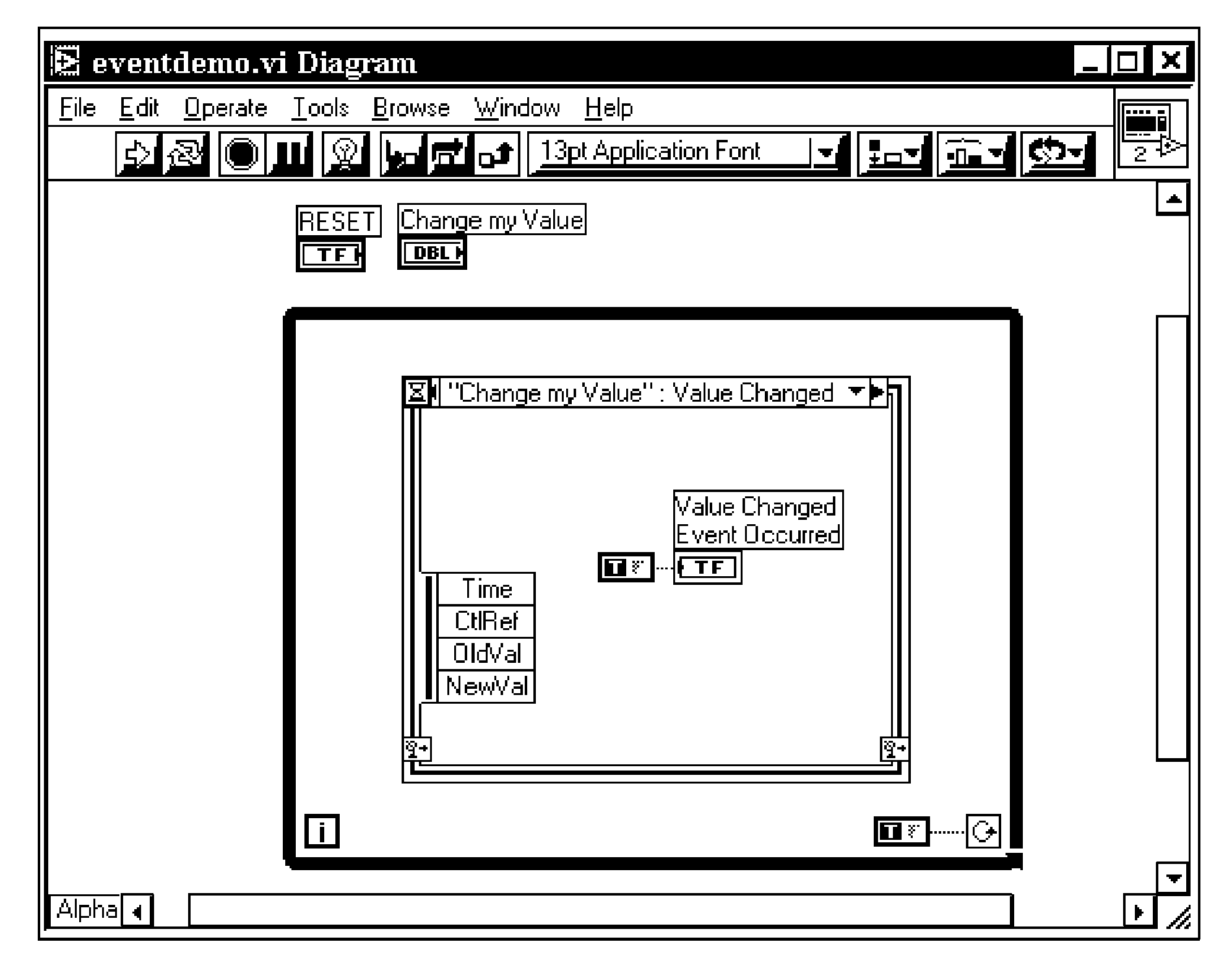 Graphical Programming System With Event-Handling Nodes