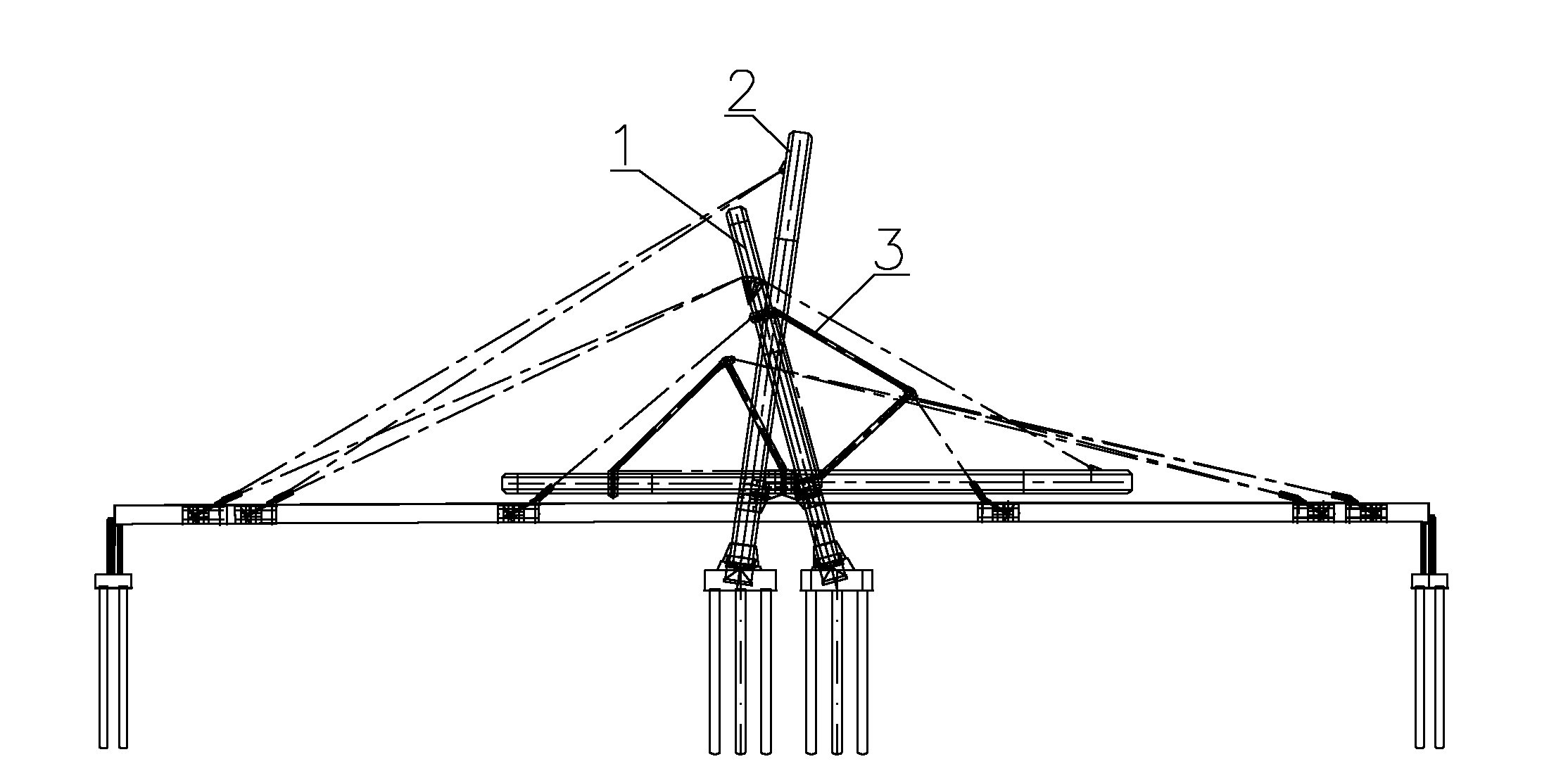 Vertical swiveling construction method of dual-steel-arch tower