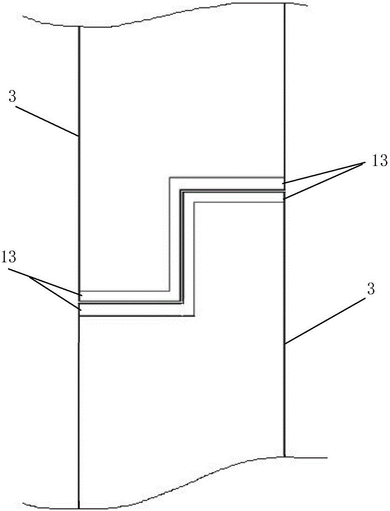 Water-blocking trash rack brake pad of pump station and manufacturing, constructing and using method thereof