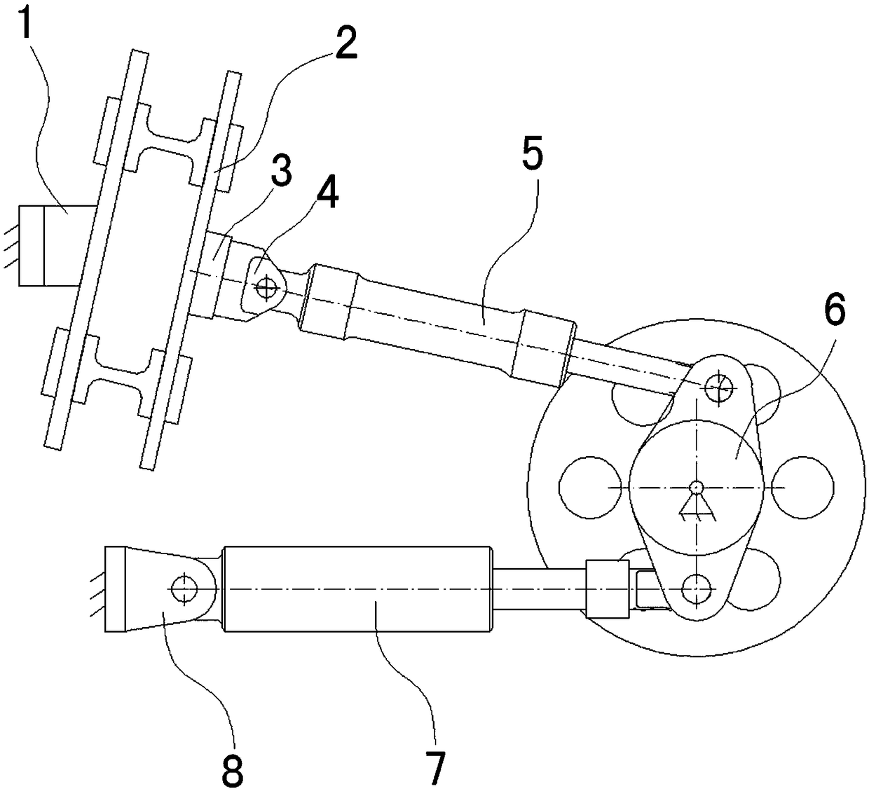 An aircraft rudder surface drive actuator performance test device