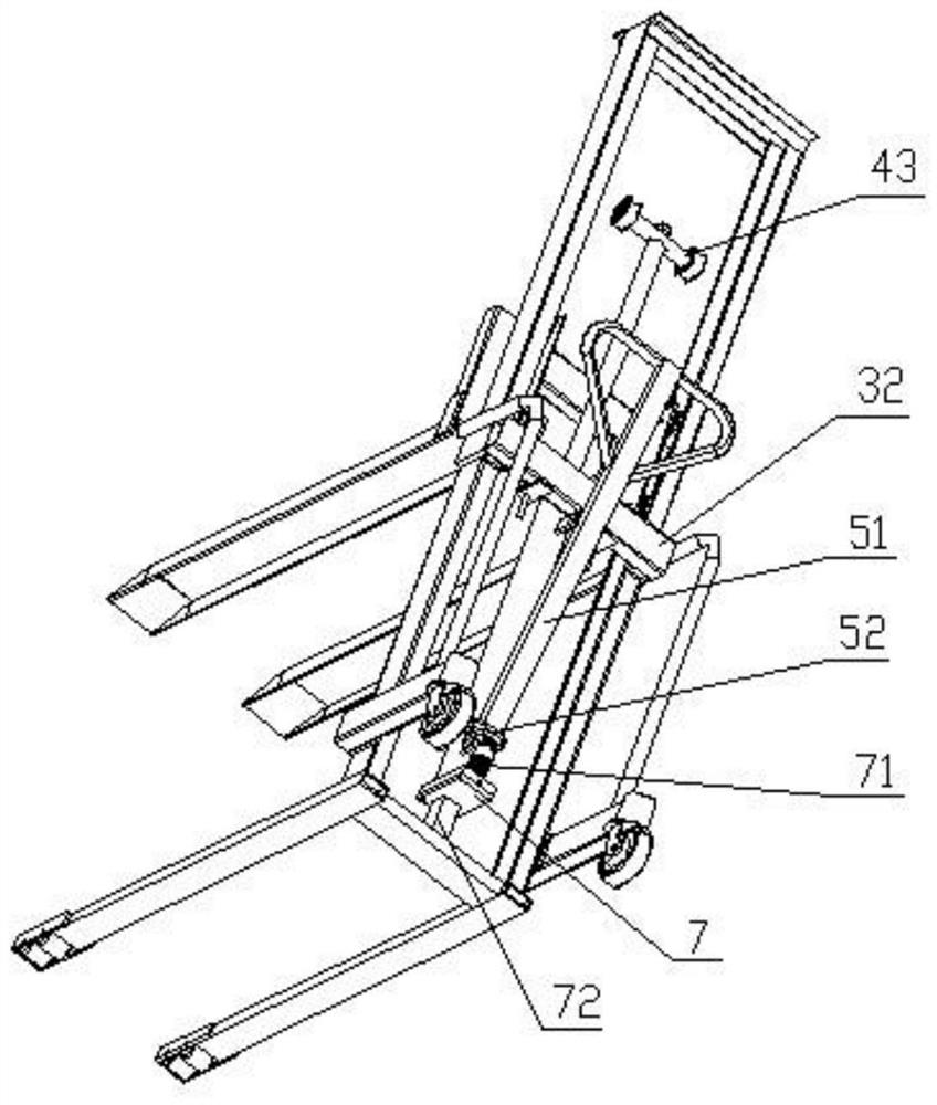 A hand cart for construction loading and climbing operations