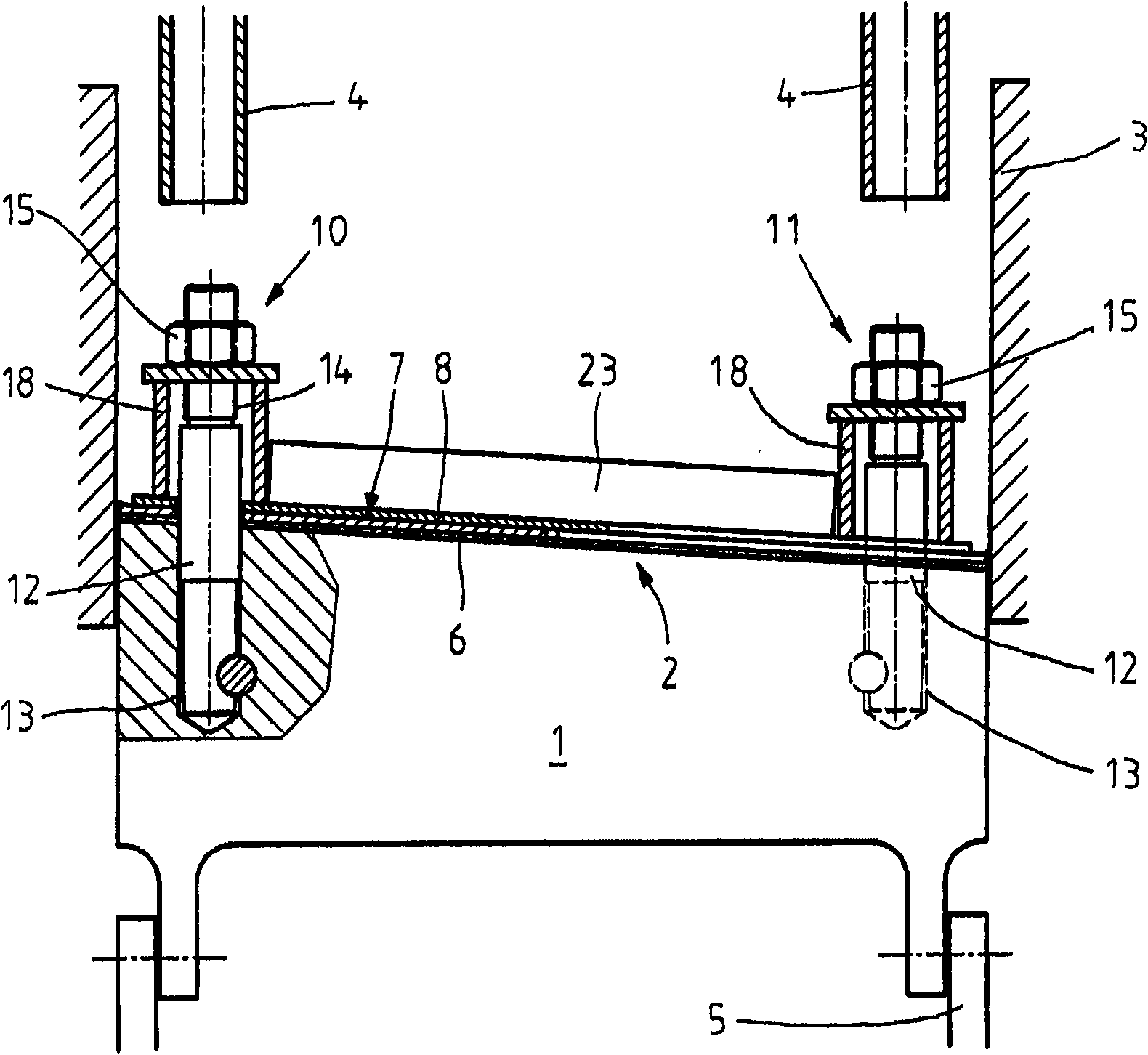 Dummy bar head seal system in a mould of a bar casting assembly for casting large-scale preliminary forms