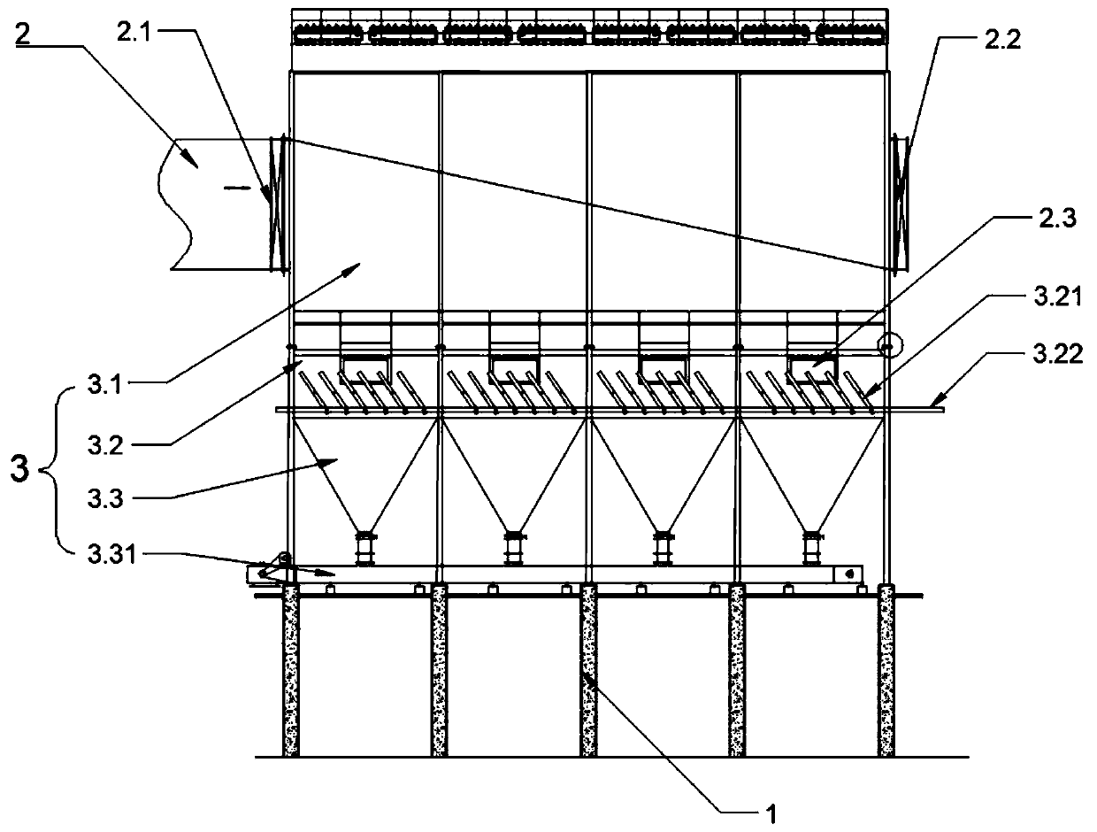 Unpowered automatic-adjustment cloth bag dust removal device