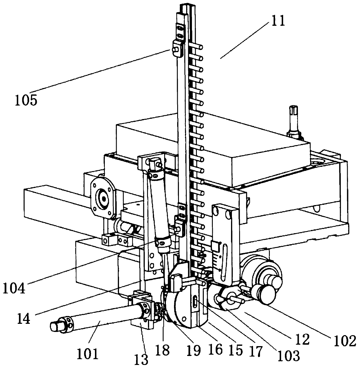 Automatic feeding device of hinge installing mechanism