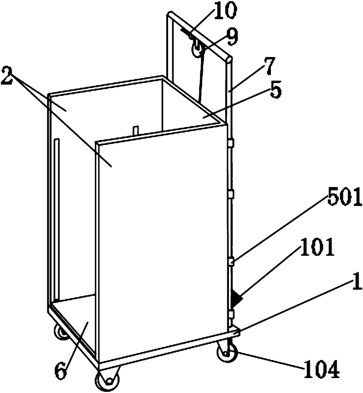 Cart type discharging device