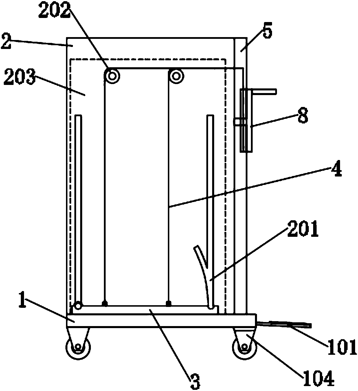 Cart type discharging device