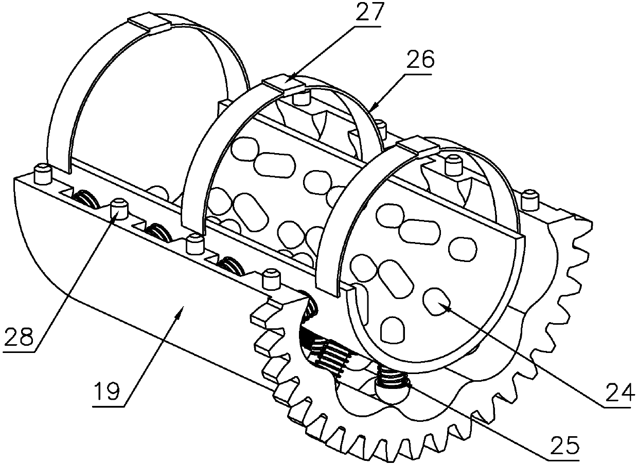 Postoperative thrombus-preventing massage device for lower limbs