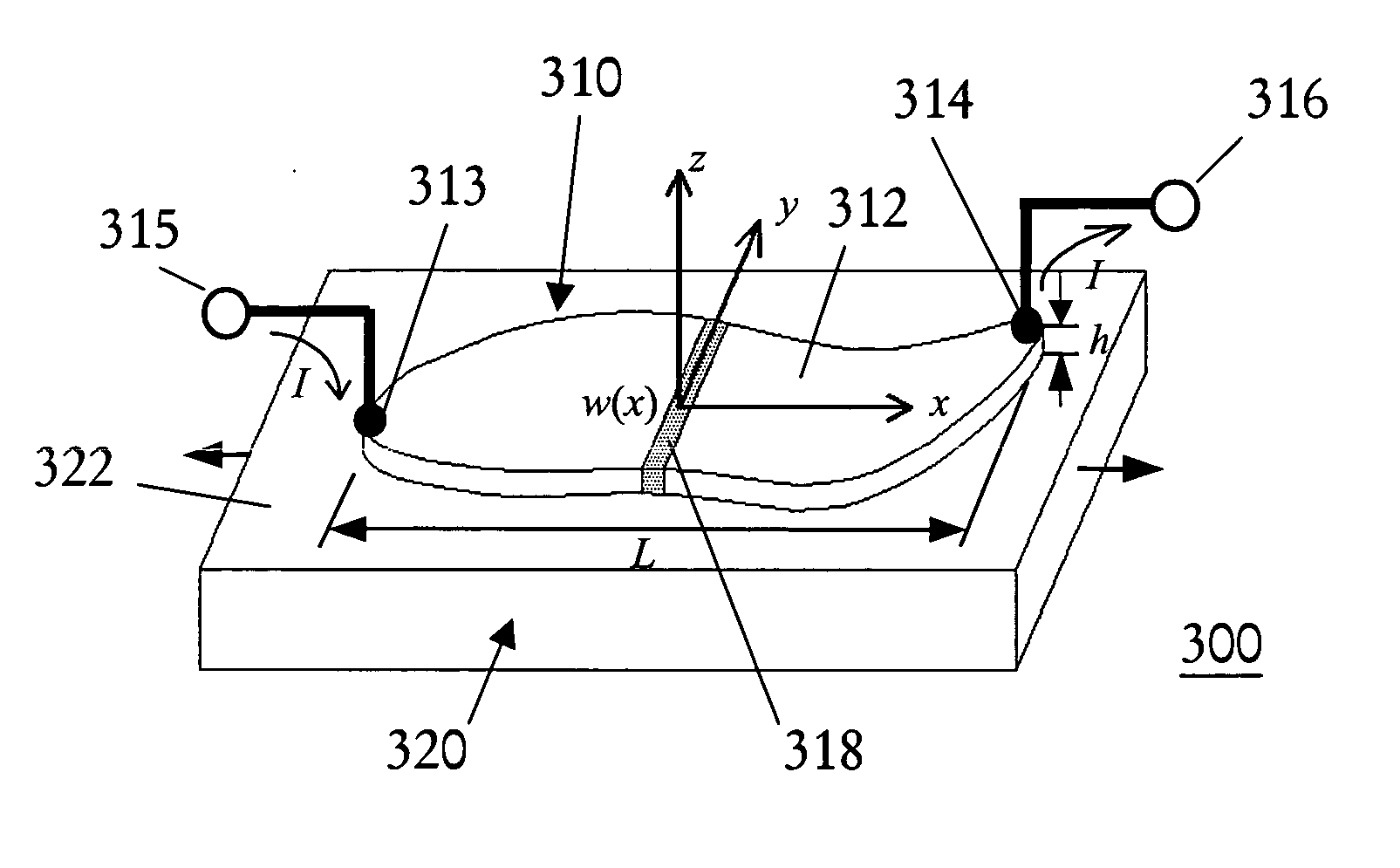 Strain gauge apparatus having a point-distributed sensor