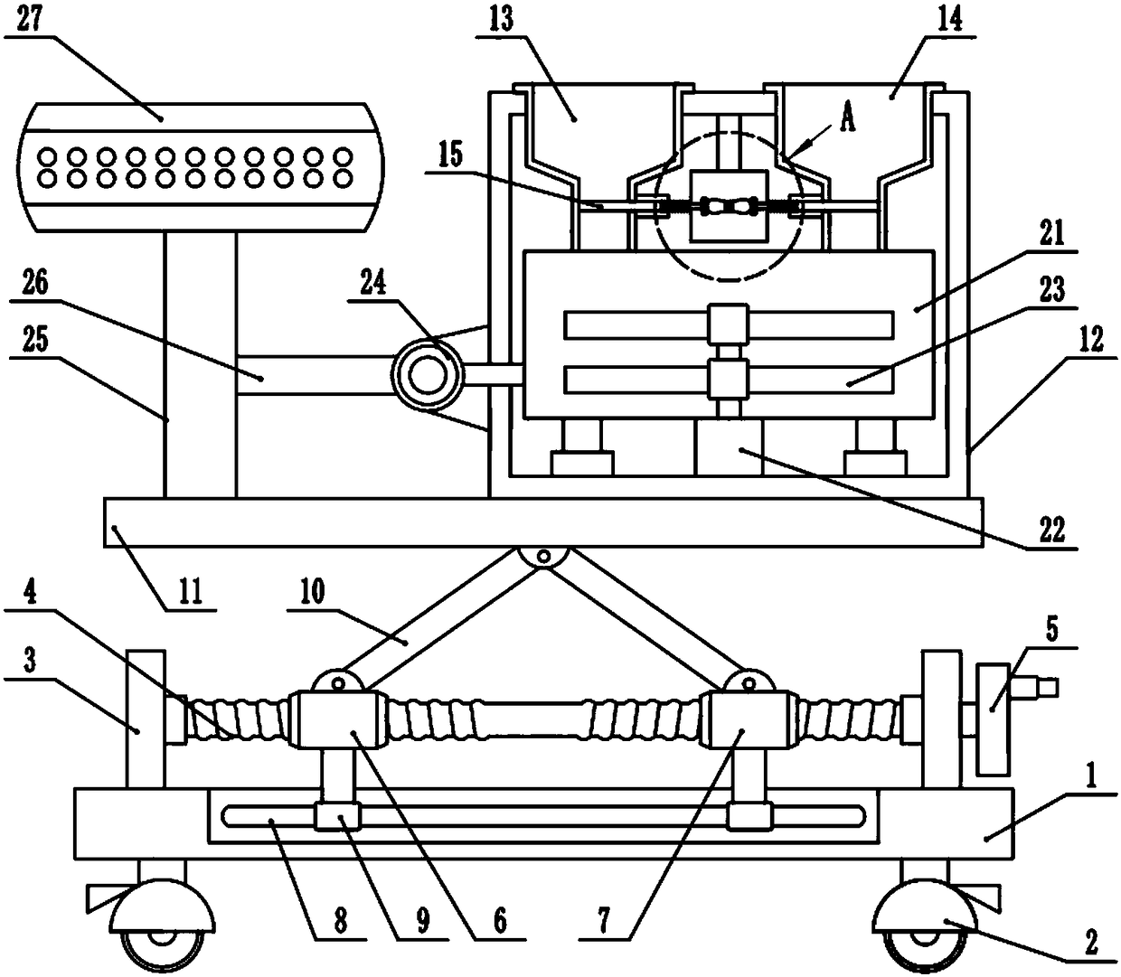 All-directional nutrient solution spraying device for hydraulic engineering irrigation