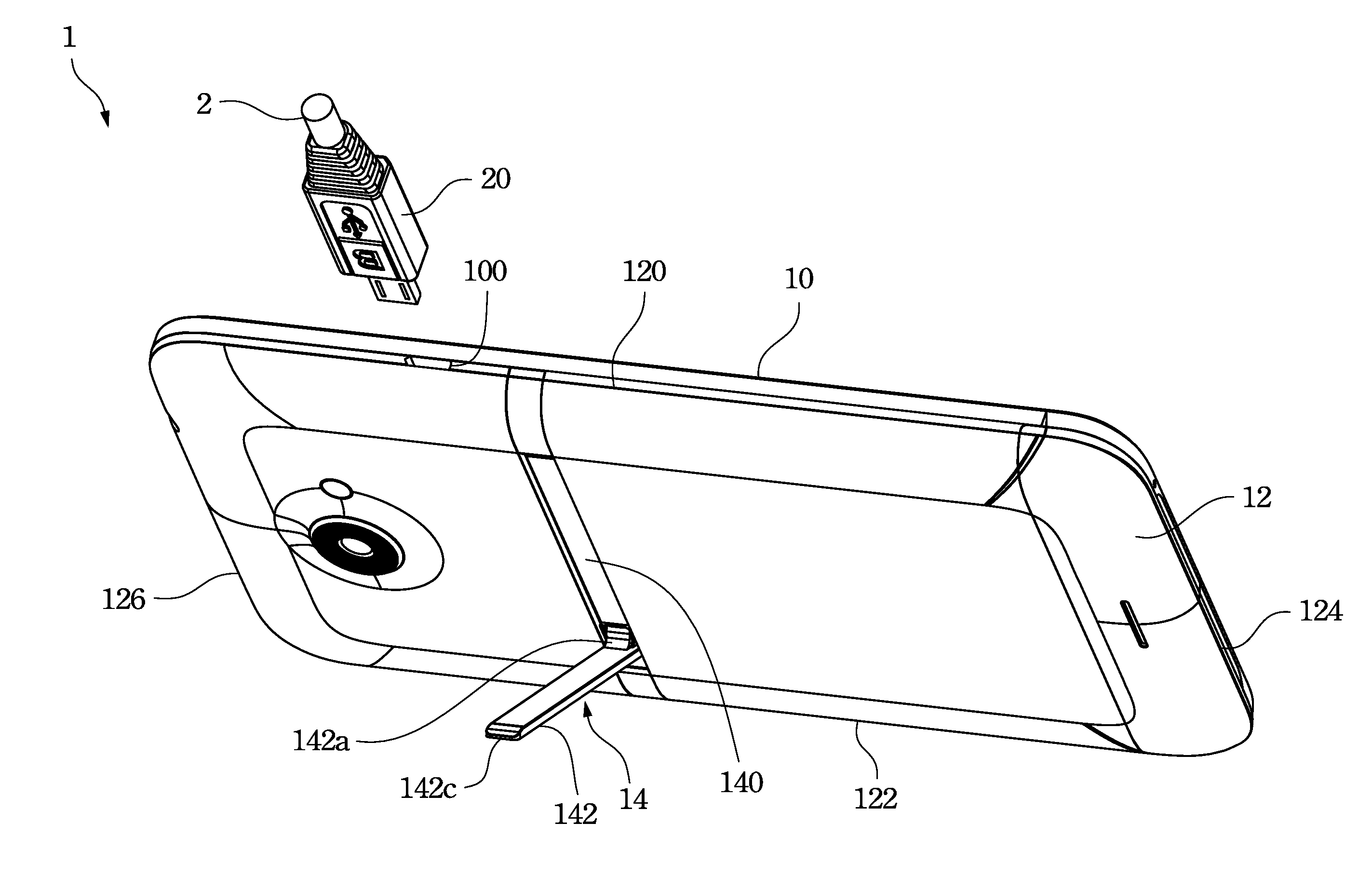 Handheld Electronic Apparatus with Kickstand