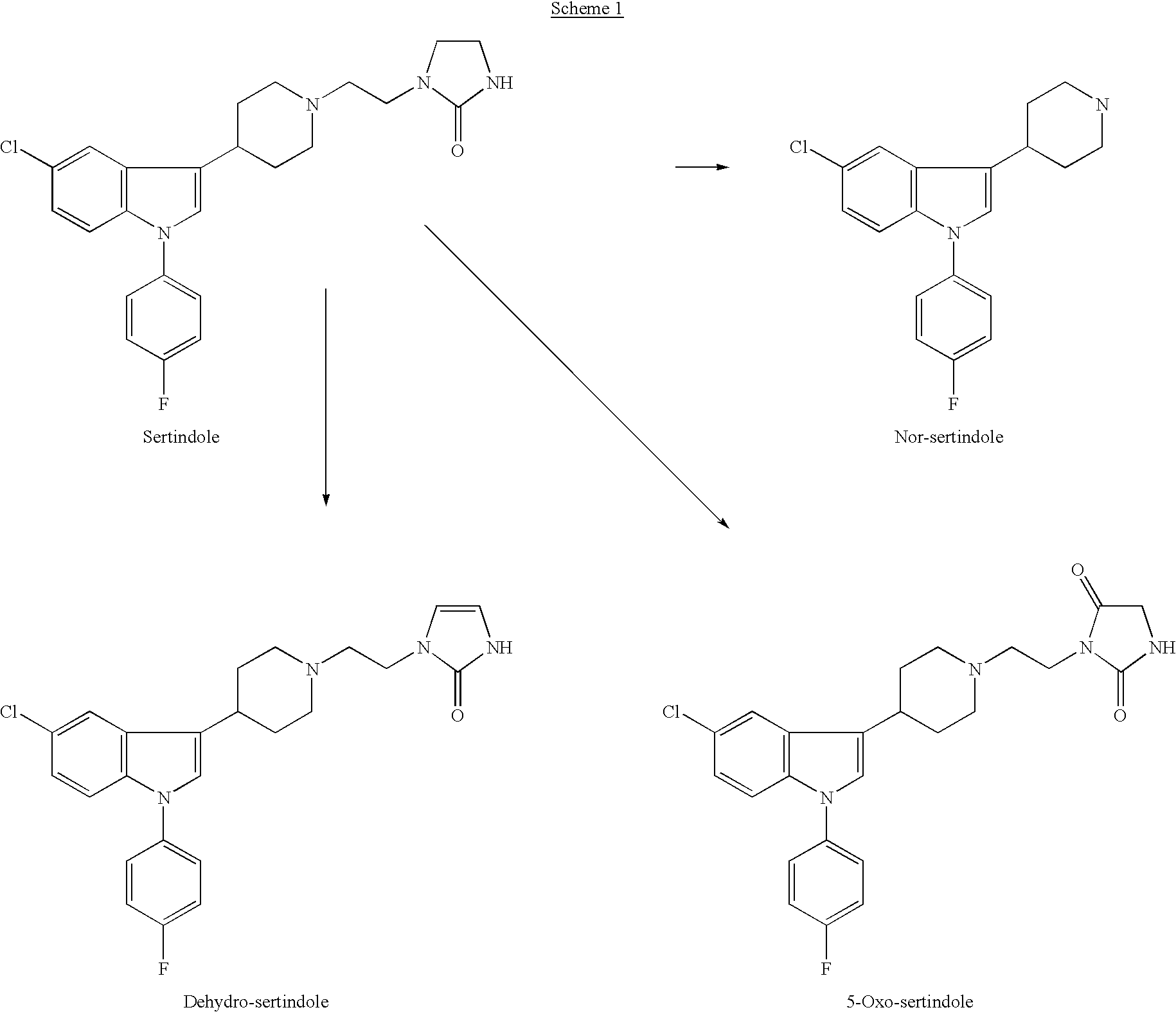 Methods for the treatment of neuroleptic and related disorders using sertindole derivatives