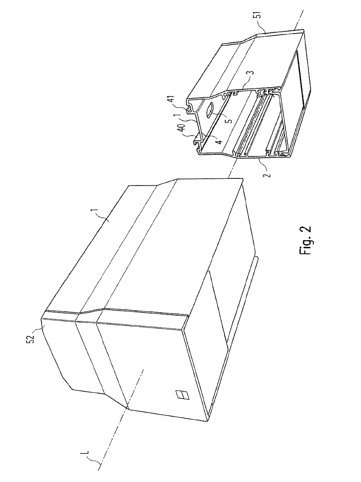 Light strip system with an elongate carrier rail