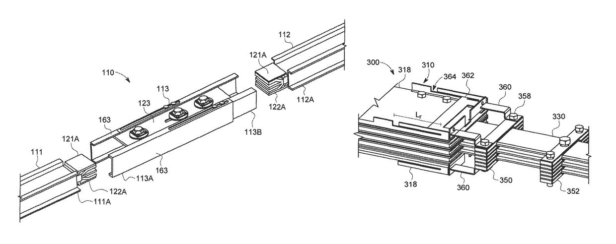 Electrical busway joint with self-adjusting braces