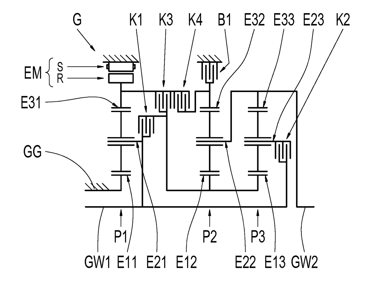 Transmission for a Motor Vehicle and Hybrid Drive Train Provided Therewith