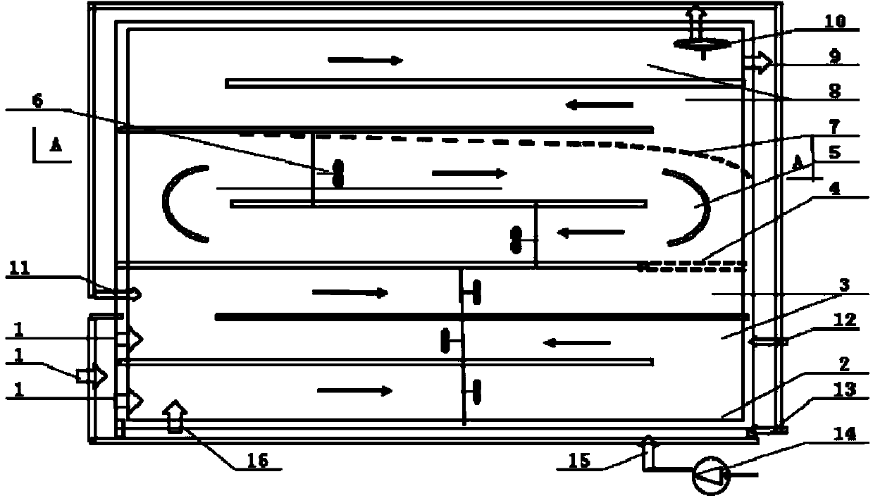 Biological membrane and activated sludge composite sewage treatment system