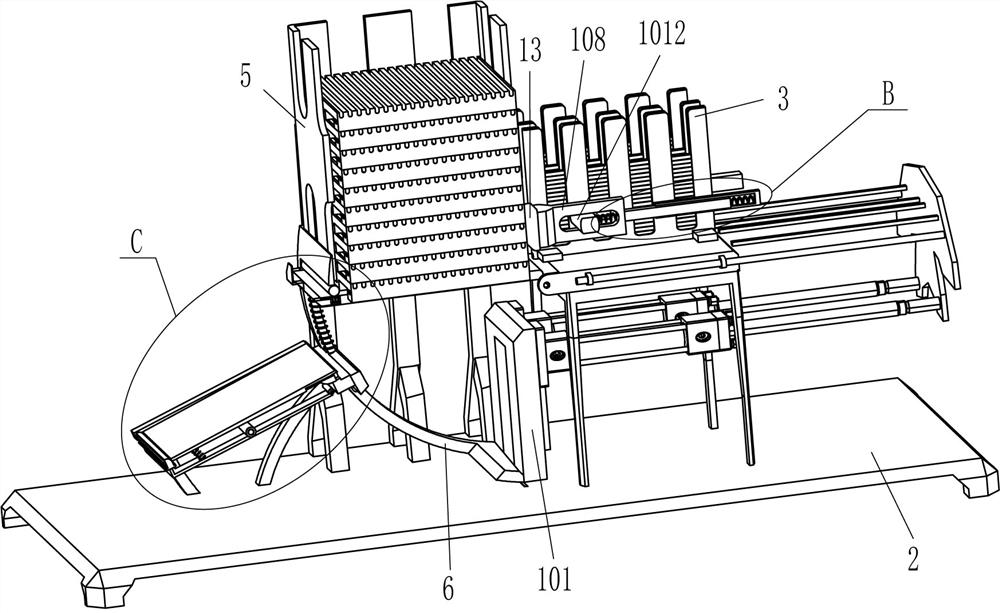 A steel bar installation device for reinforcement of plastic moisture-proof pallets