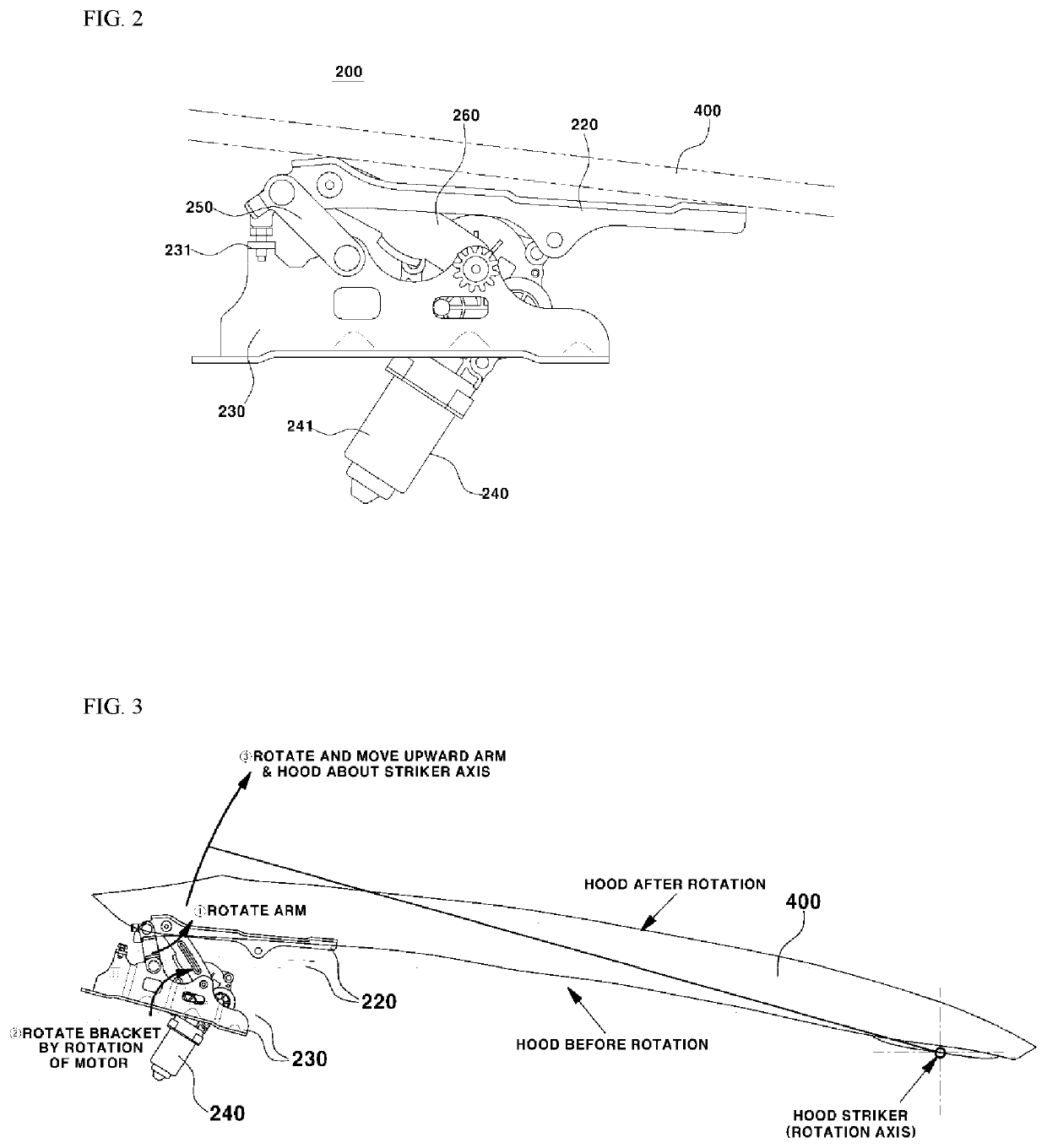 Adas-linked active hood apparatus for always-on operation