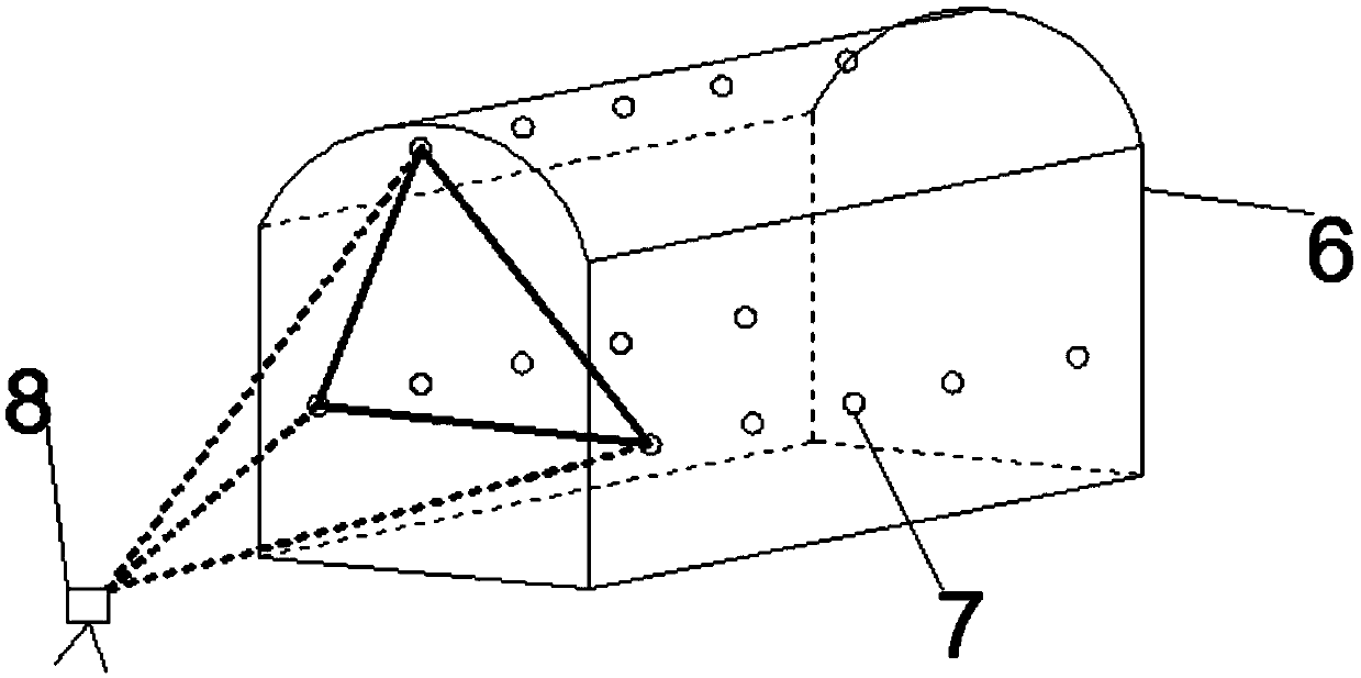 Tunnel monitoring measuring device for aiming at tunnel dark environment and configuration method